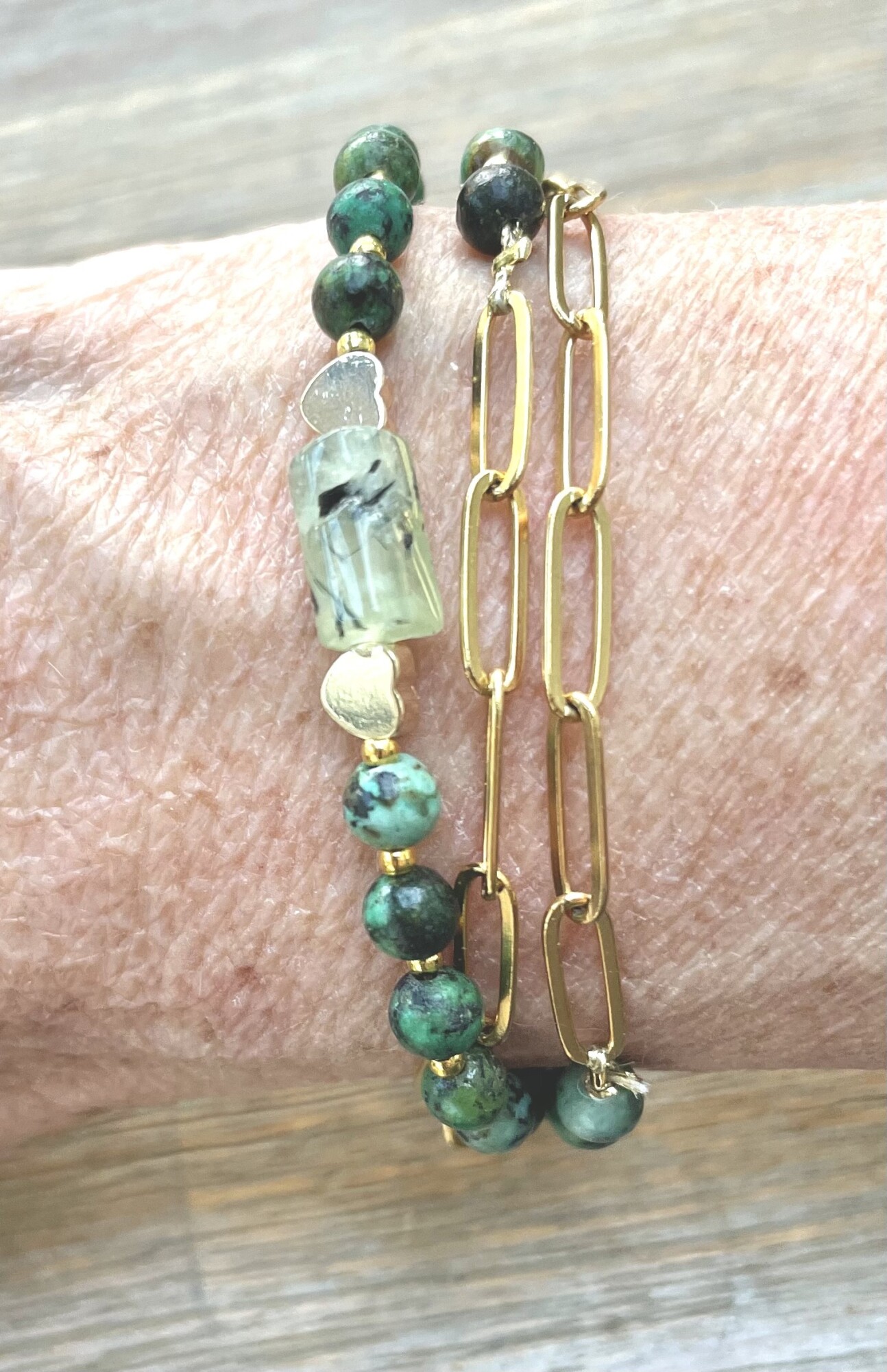 Collier perles de turquoises africaines