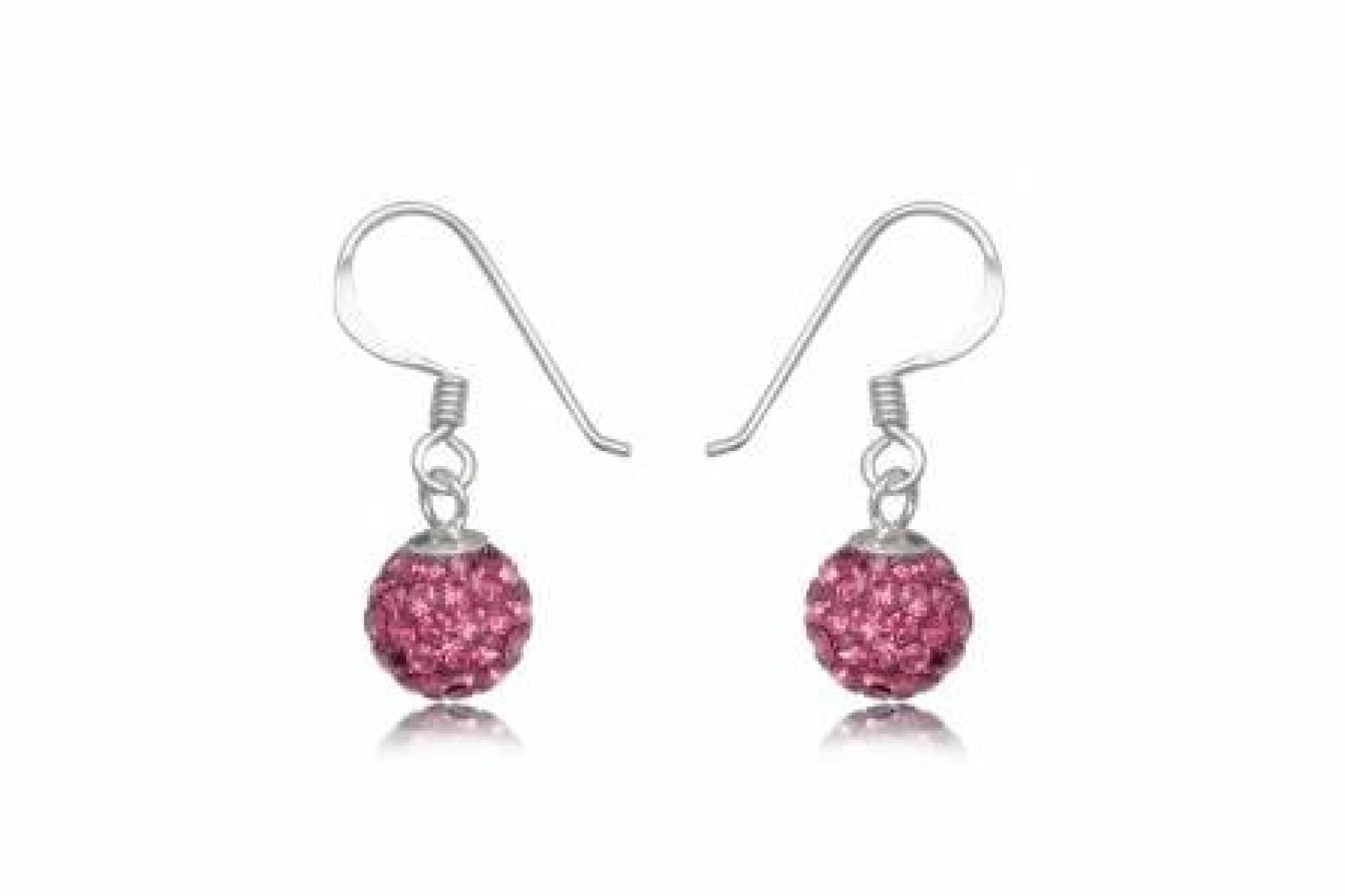 Dormeuses boule 0,8cm et strass rose