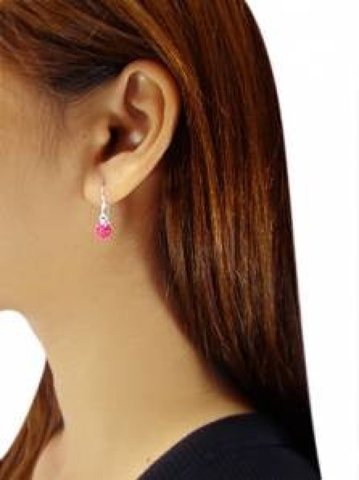 Dormeuses boule 0,8cm et strass rose