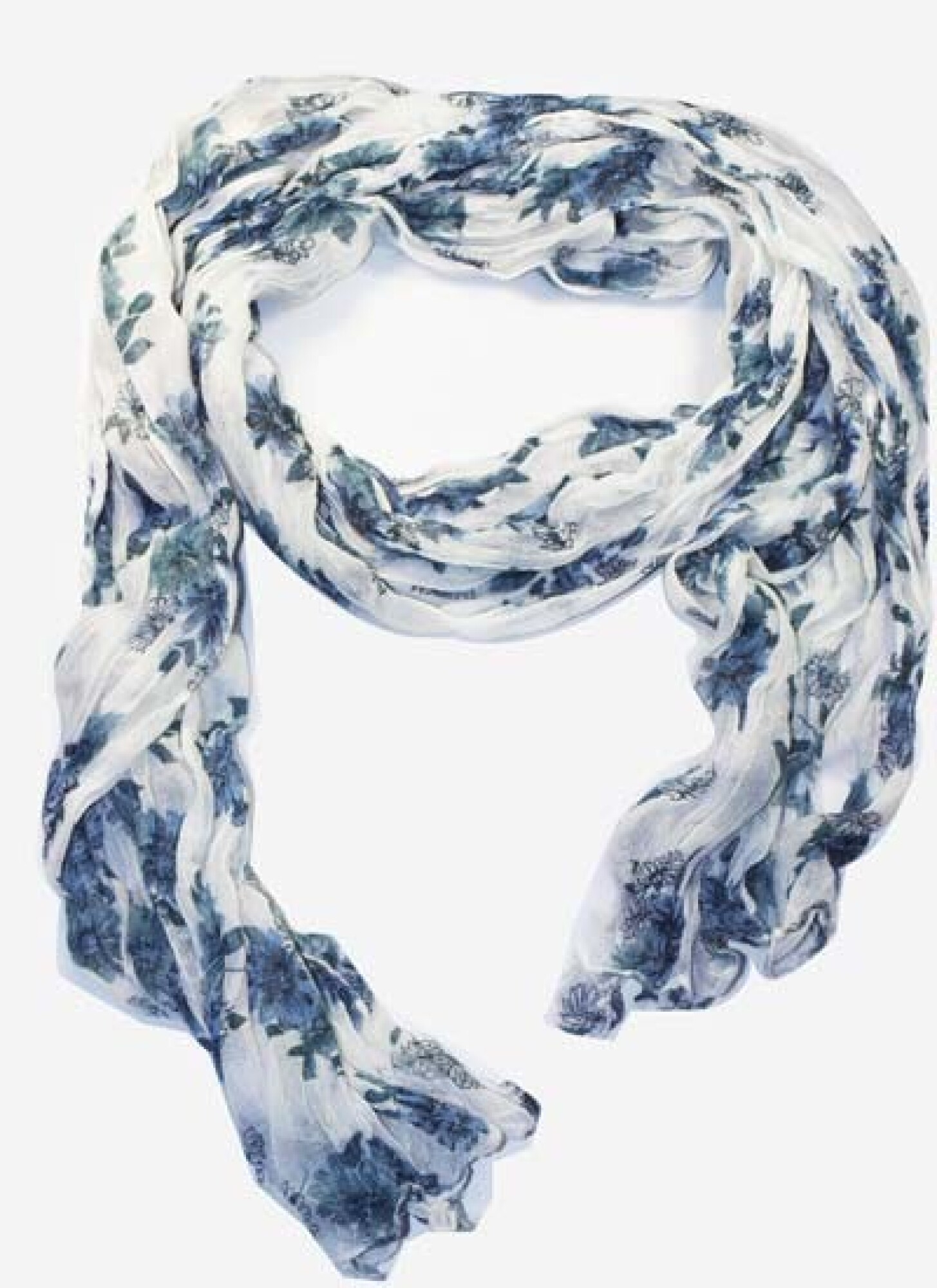 Foulard en coton, blanc et gris