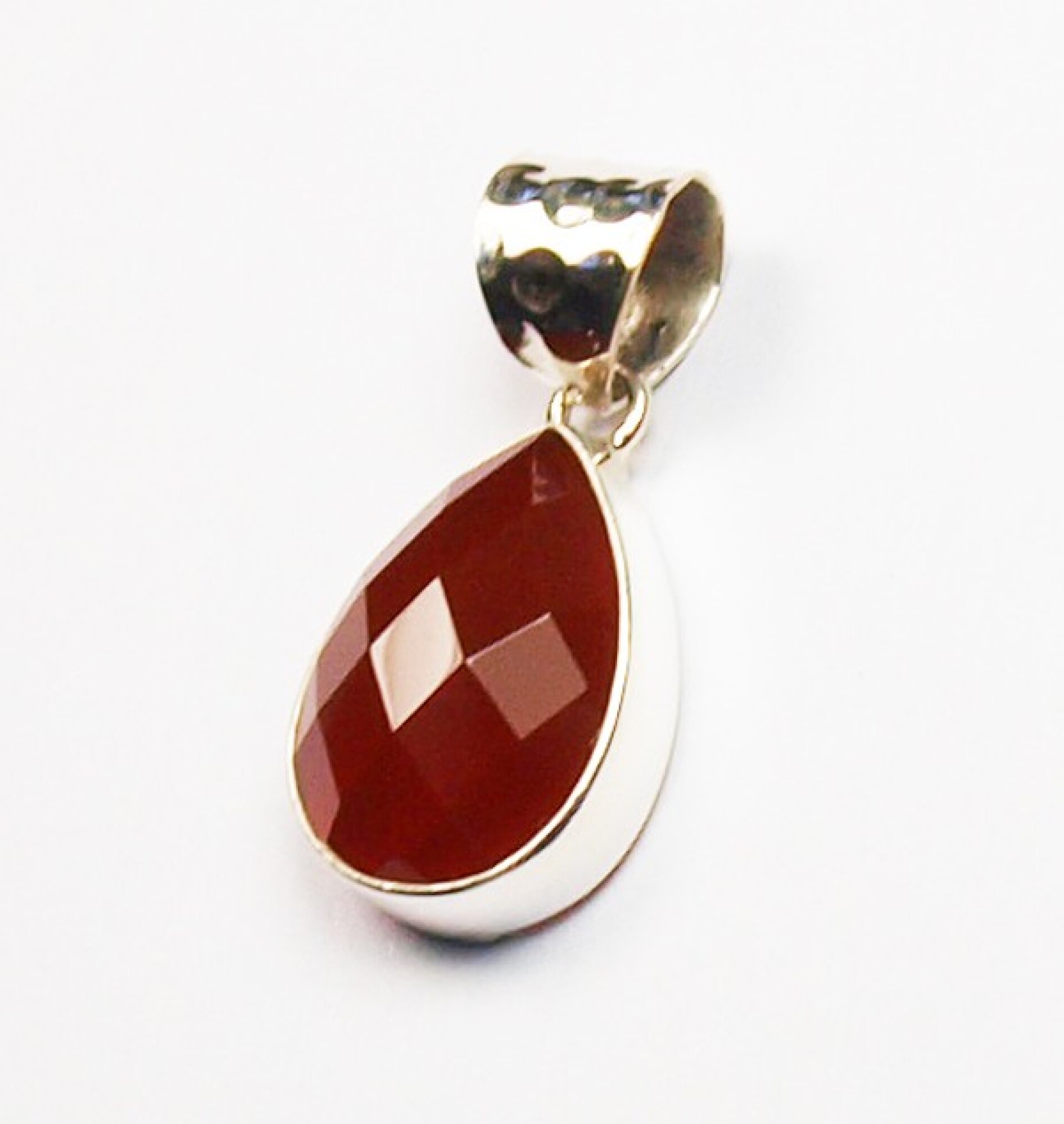 Pendentif argent & cornaline