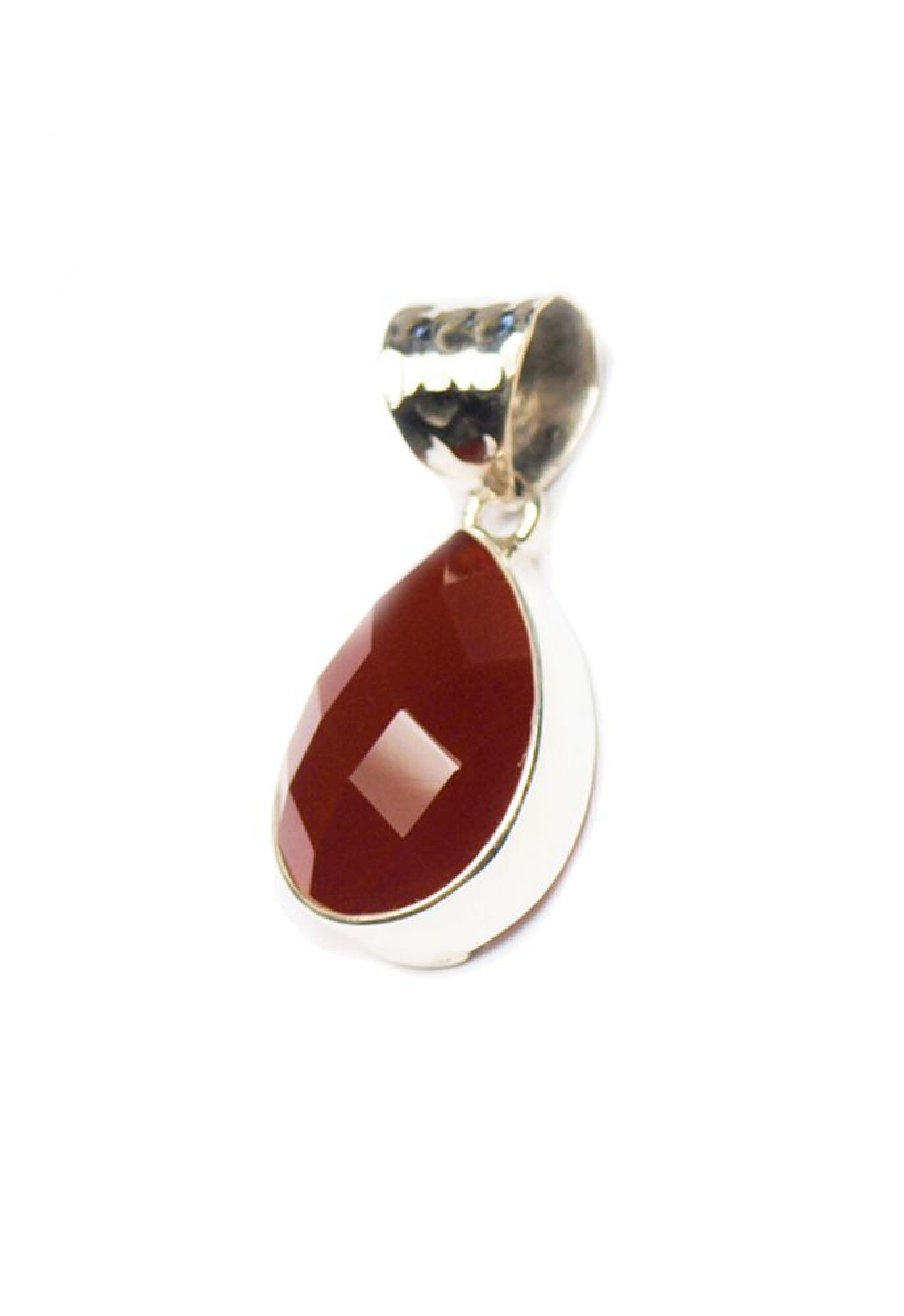 Pendentif argent & cornaline