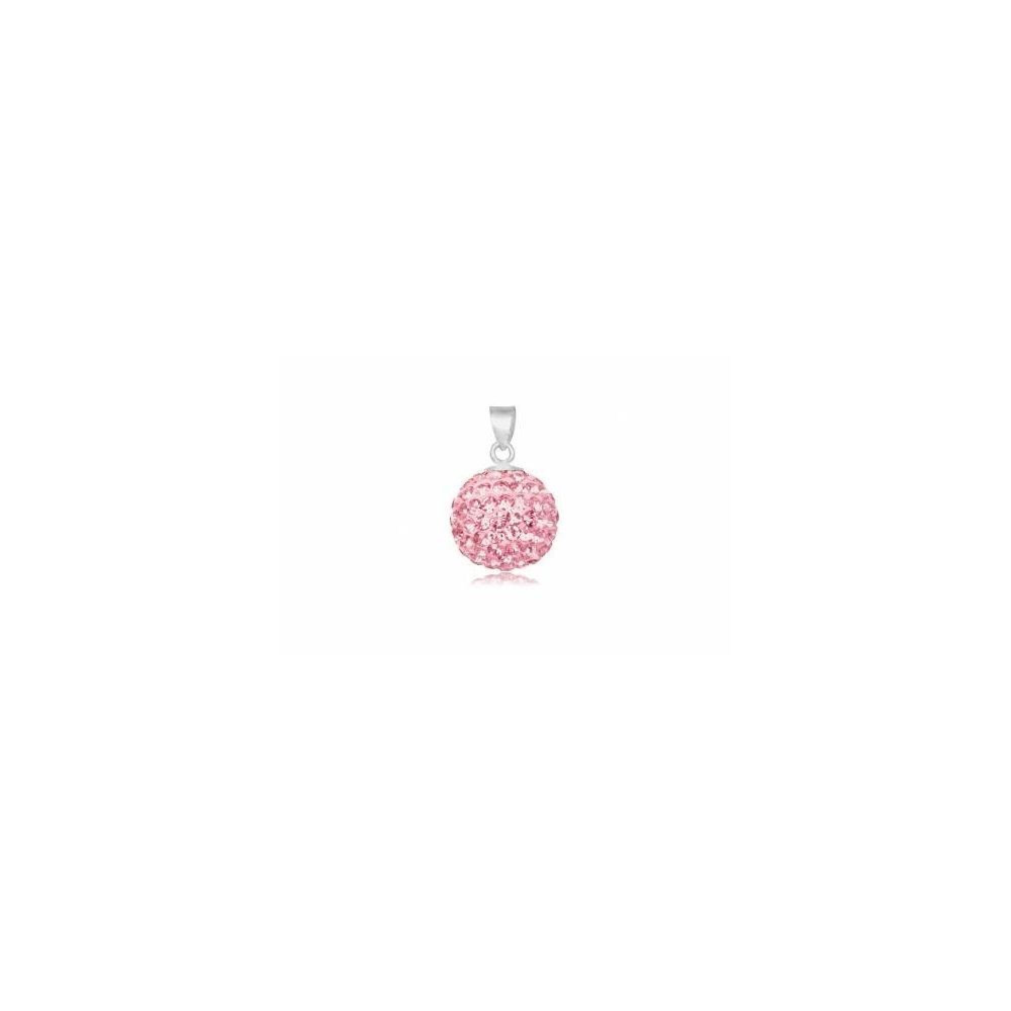 Pendentif argent et strass rose 1cm