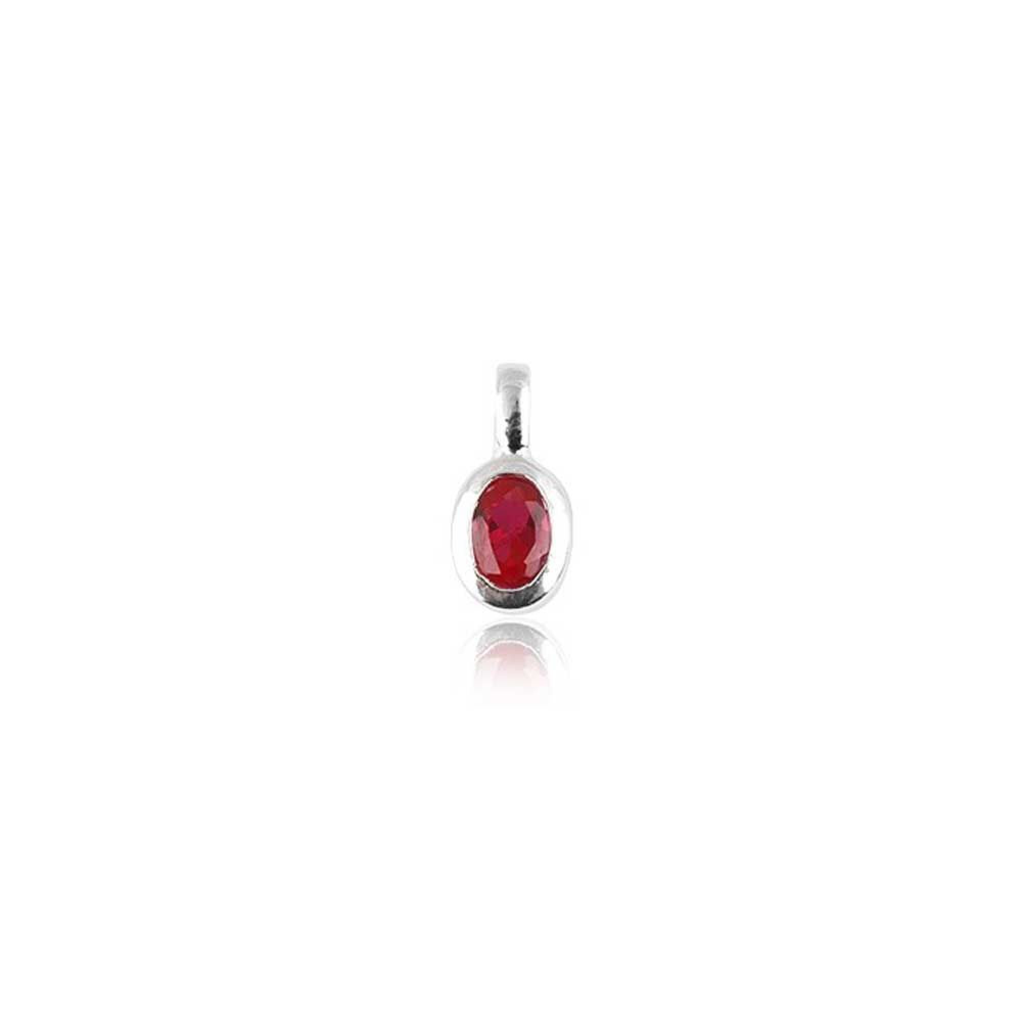 Pendentif en argent et cristal rouge facetté