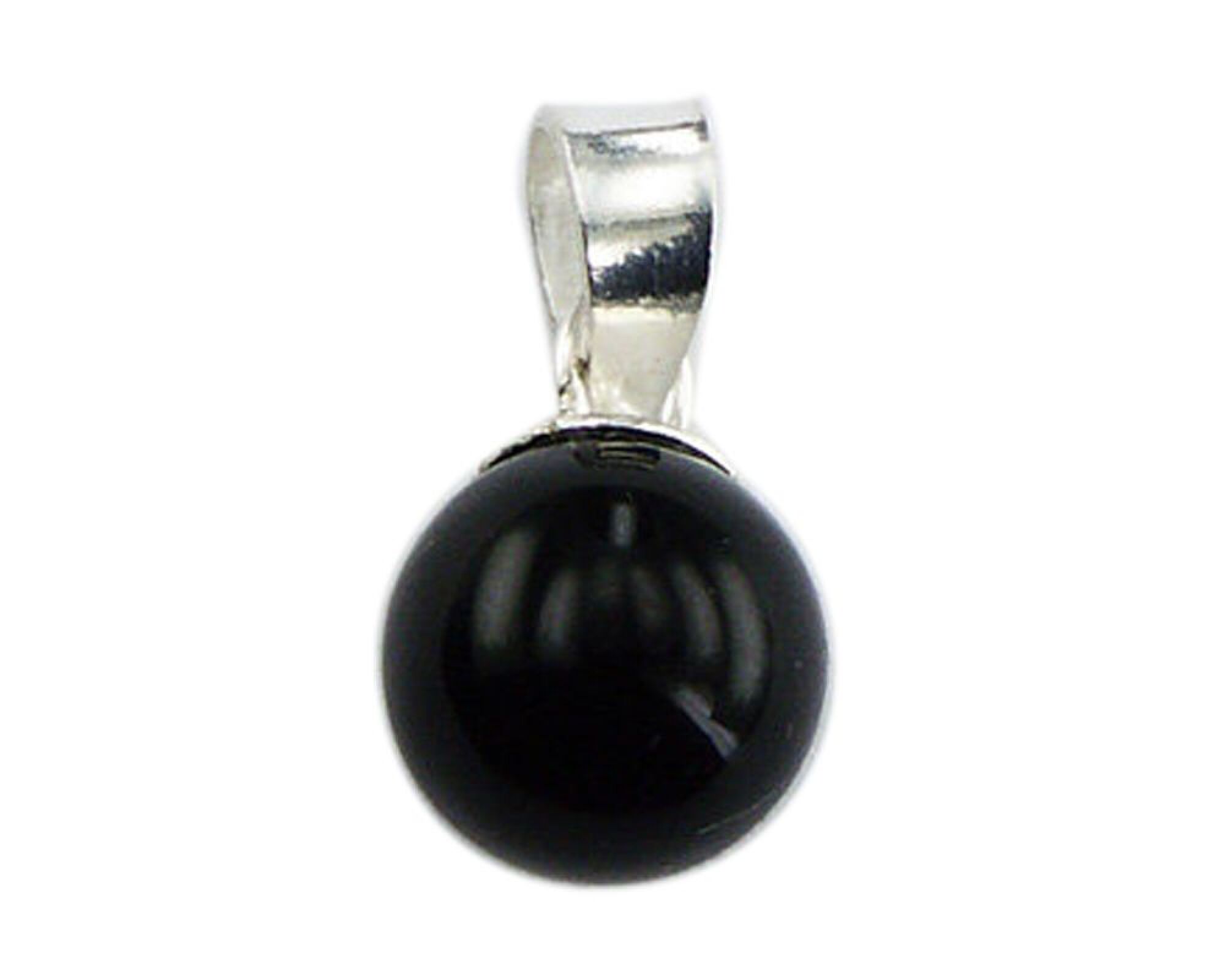 Pendentif rond en argent et agate