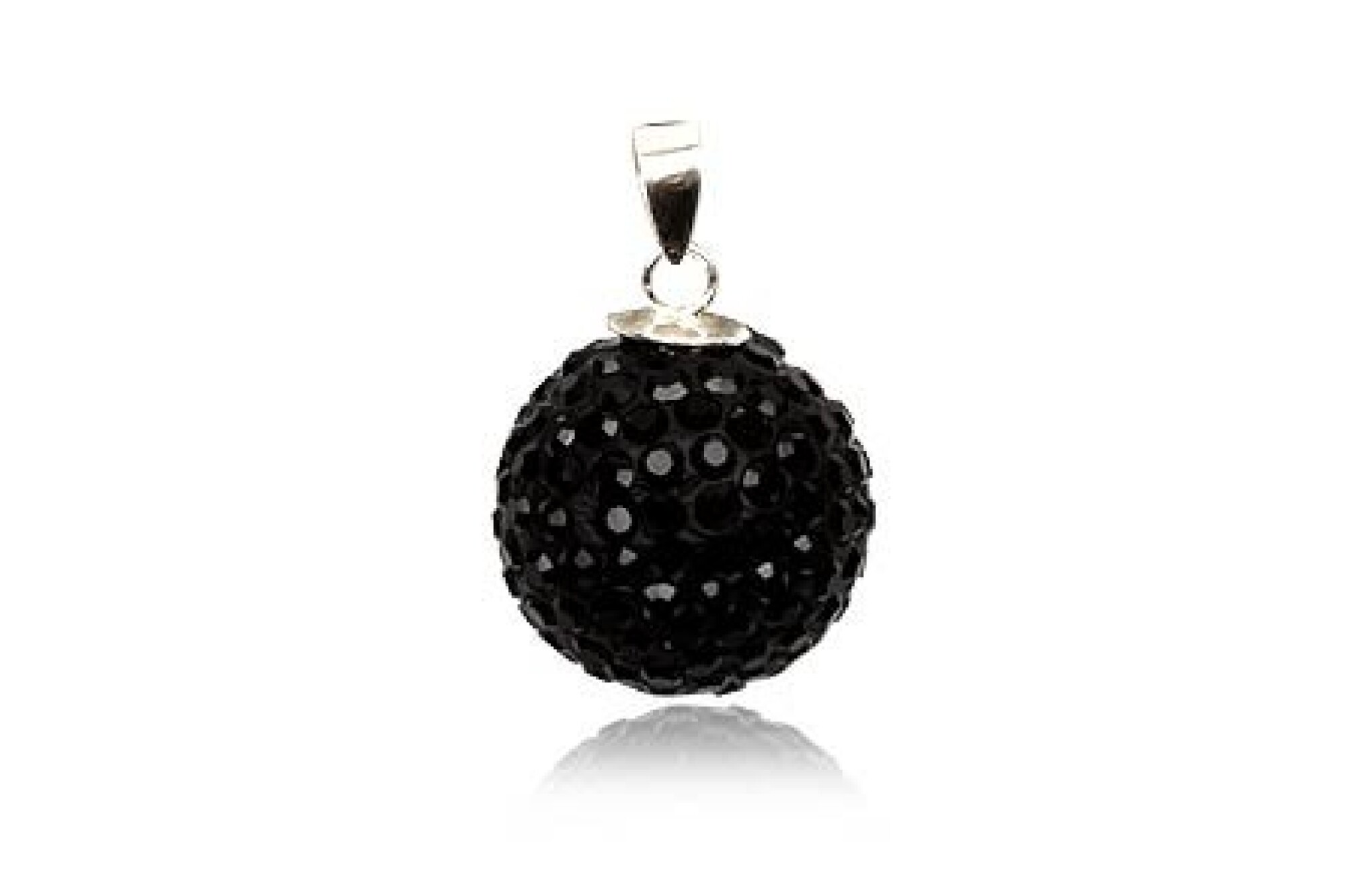 Pendentif shamballa noir - Diamètre 1,4cm