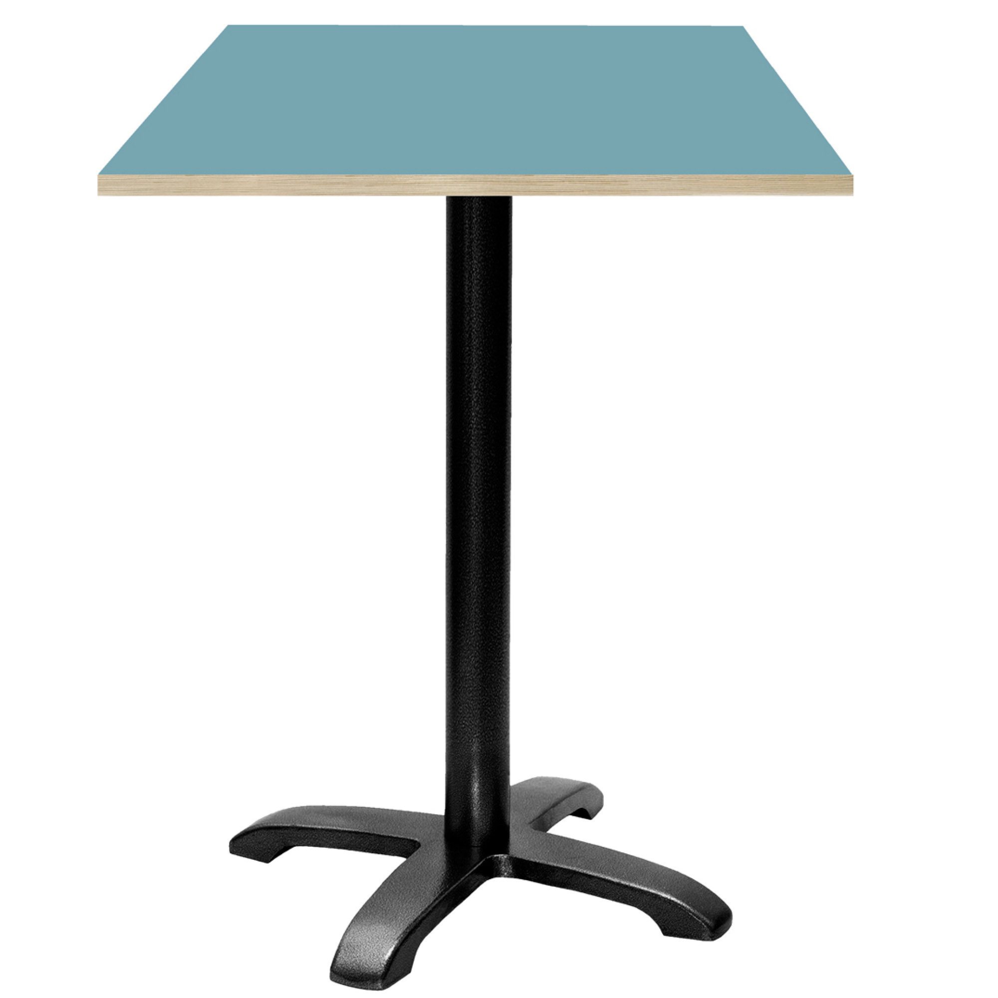 Mange-debout 60x60cm - modèle Bazila bleu cèdre chants bois