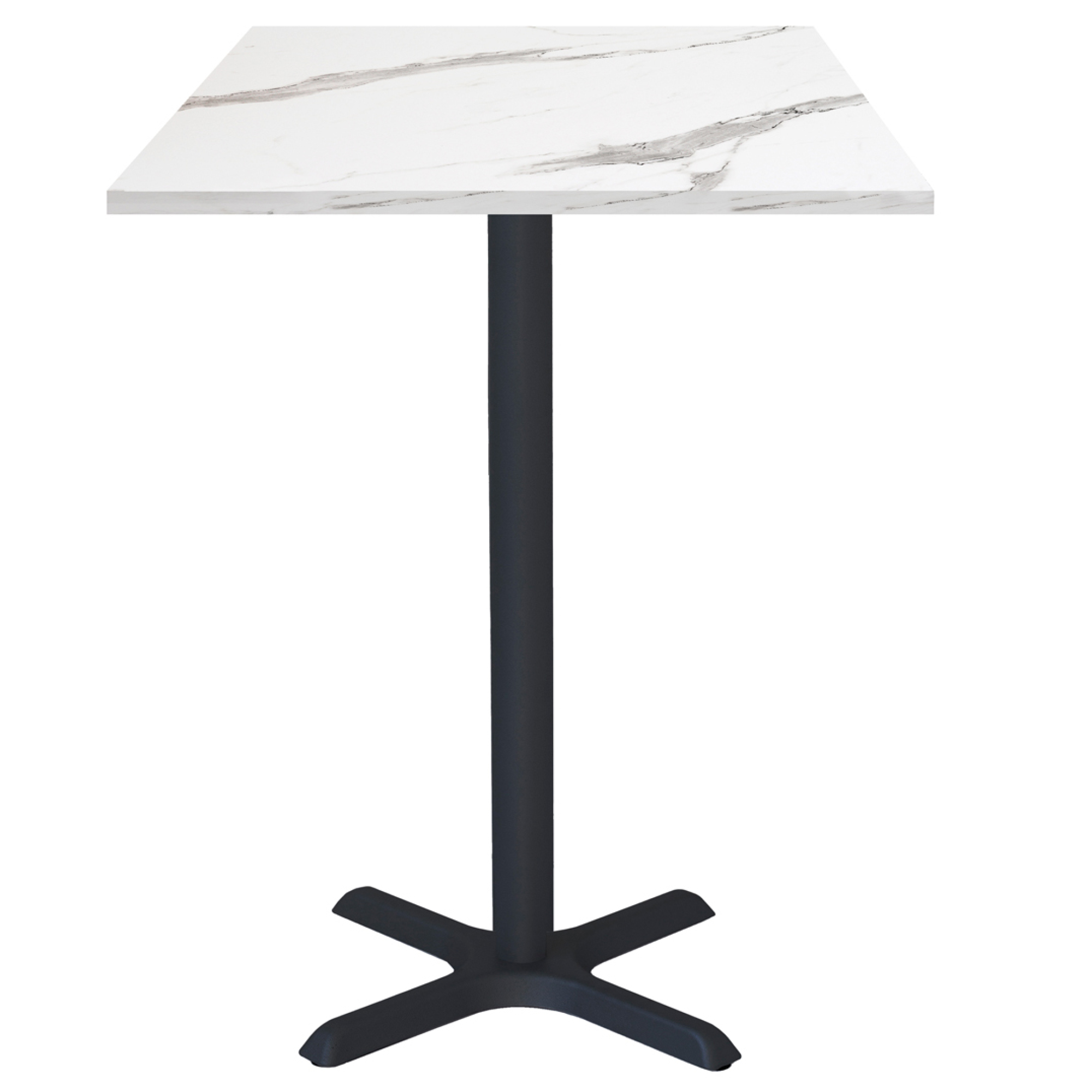 Mange-debout 60x60cm - modèle Dina marbre blanc