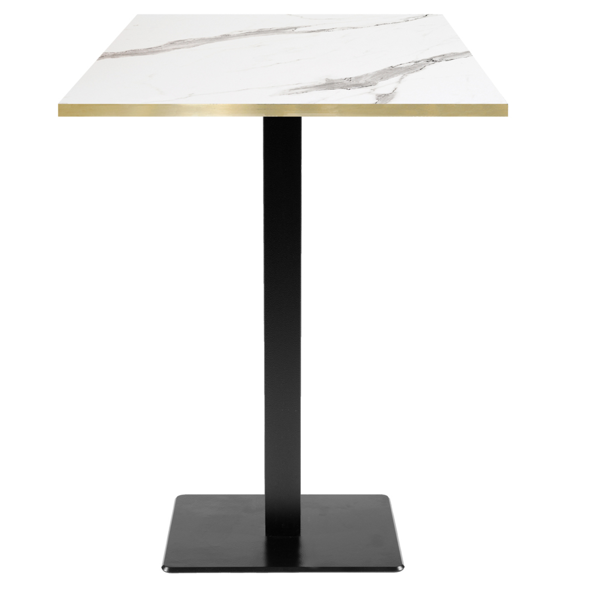 Mange-debout 60x60cm - modèle Milan marbre blanc chants laiton