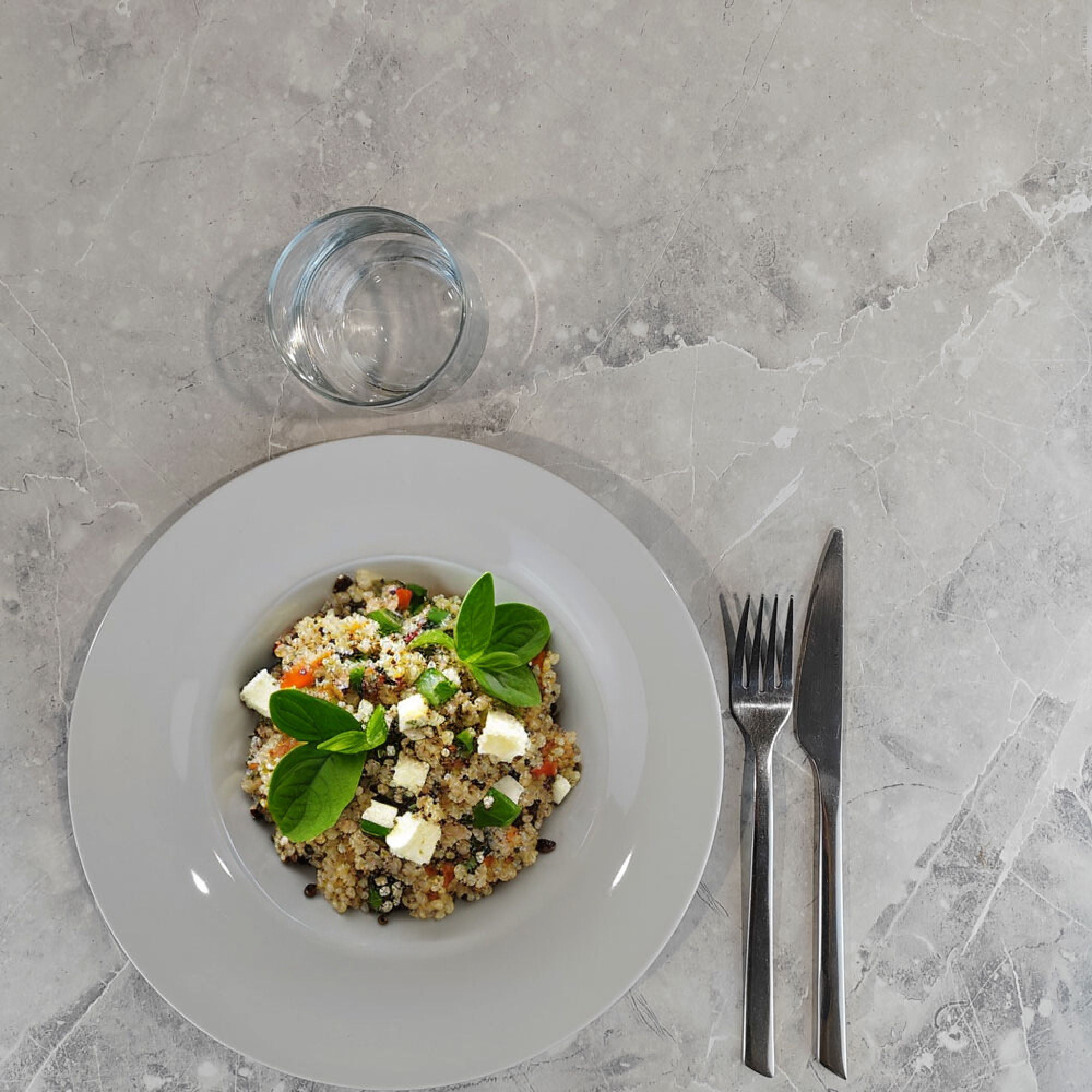 Mange-debout 60x60cm - modèle Round marbre de trevisse