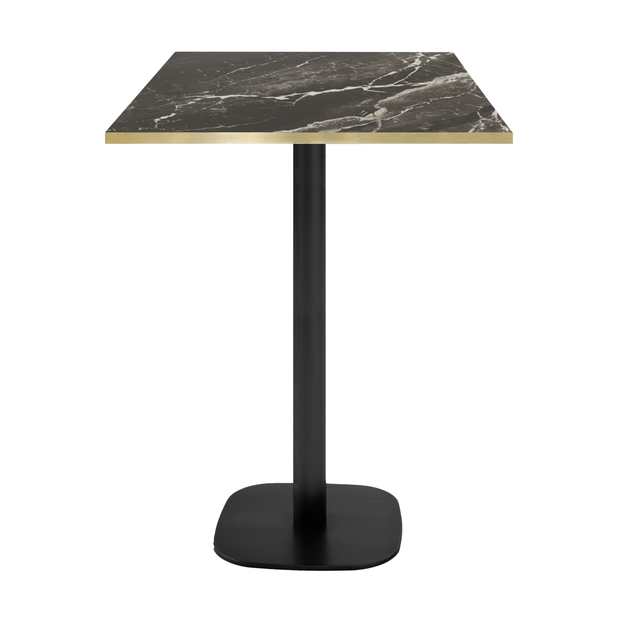 Mange-debout 60x60cm - modèle Round marbre royal chants laiton