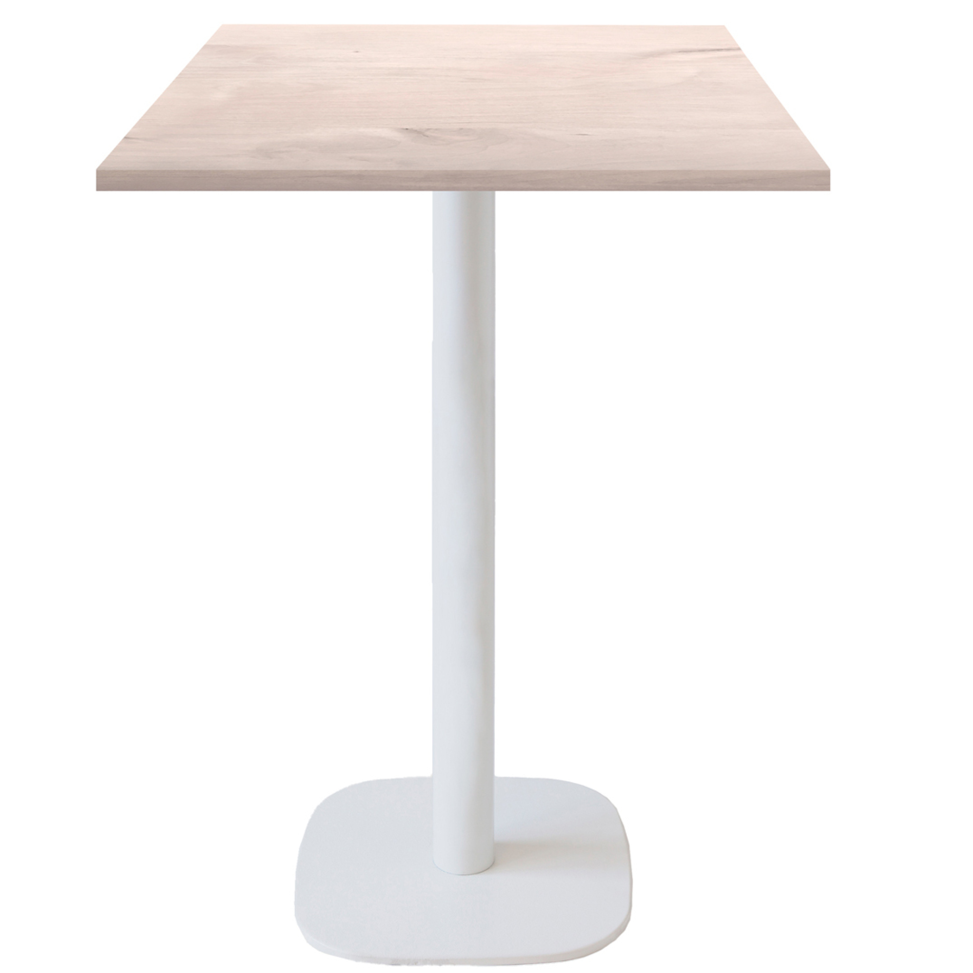 Mange-debout 60x60cm - modèle Round pied blanc chêne bosco