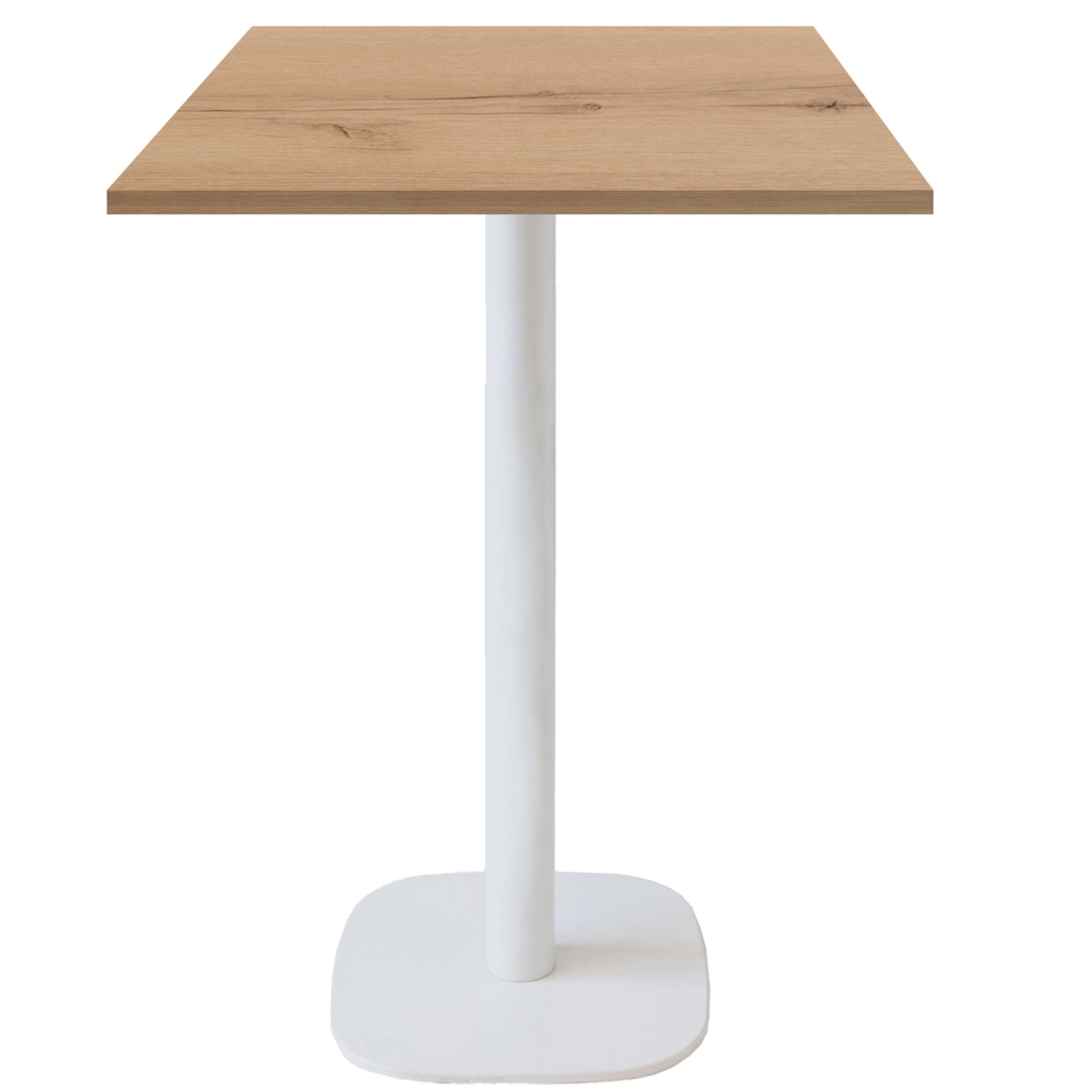 Mange-debout 60x60cm - modèle Round pied blanc chêne delano