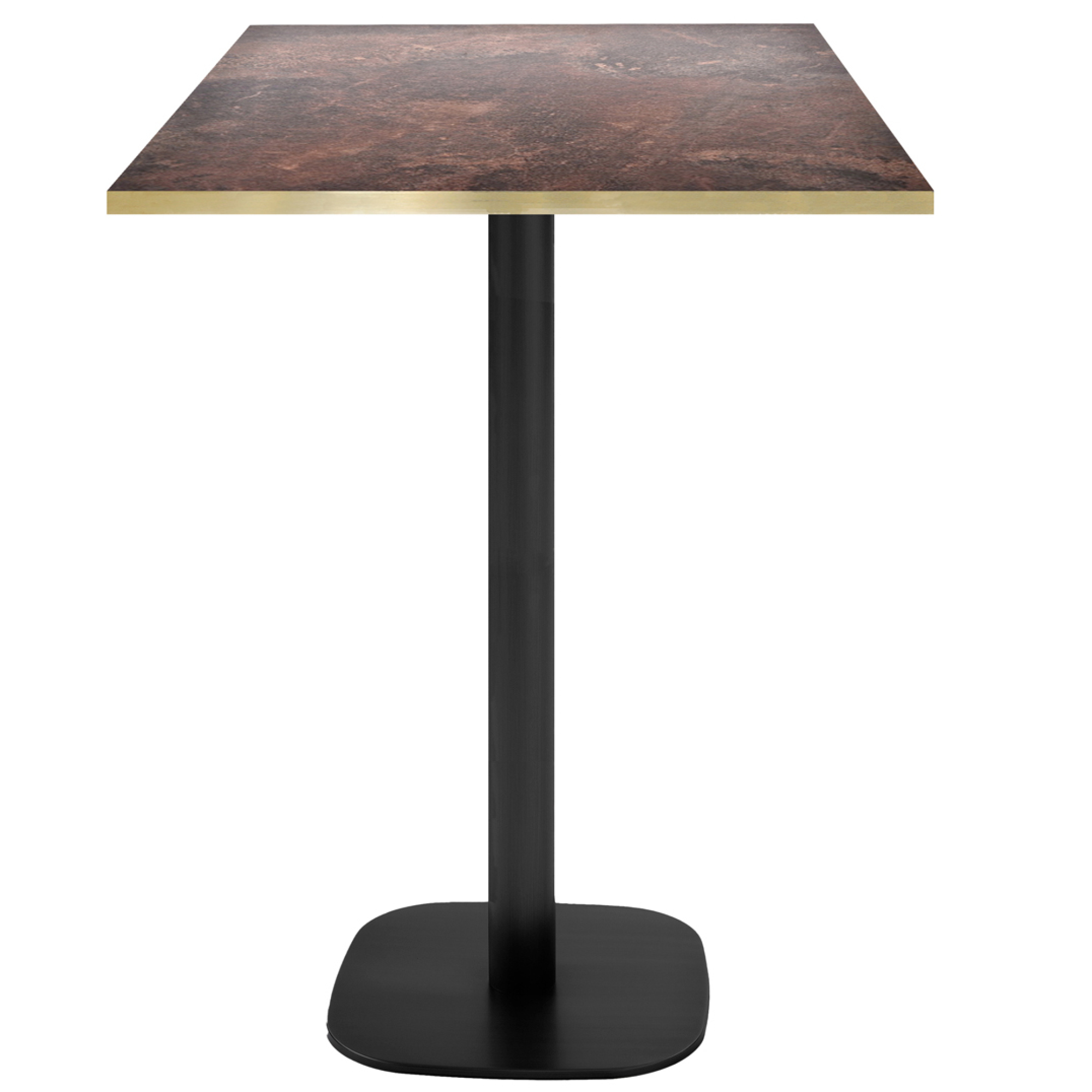 Mange-debout 60x60cm - modèle Round rouille roc chants laiton