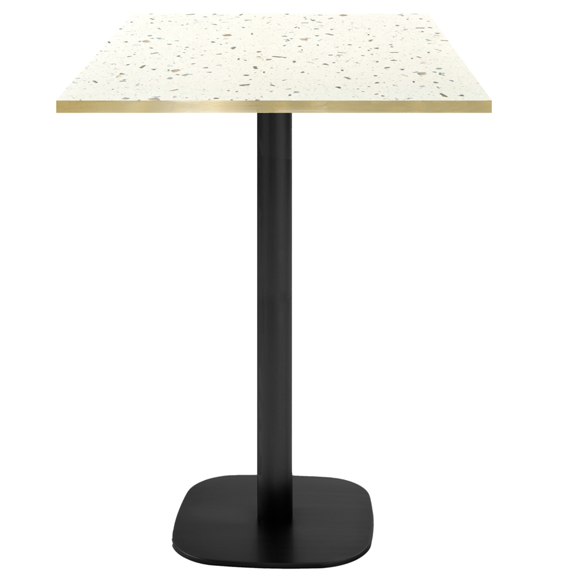 Mange-debout 60x60cm - modèle Round terrazzo cassata chants laiton