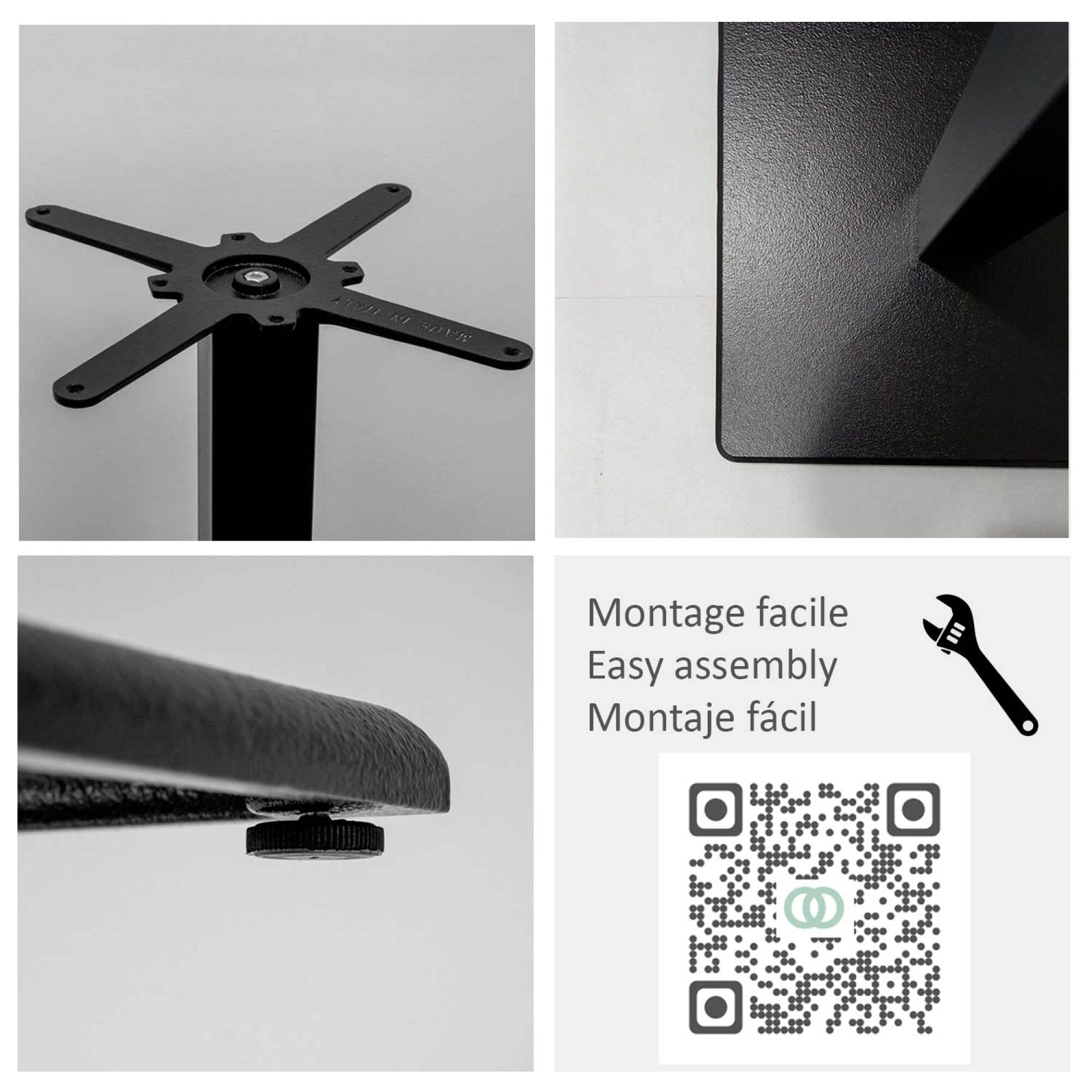 Piétement modèle Milan noir