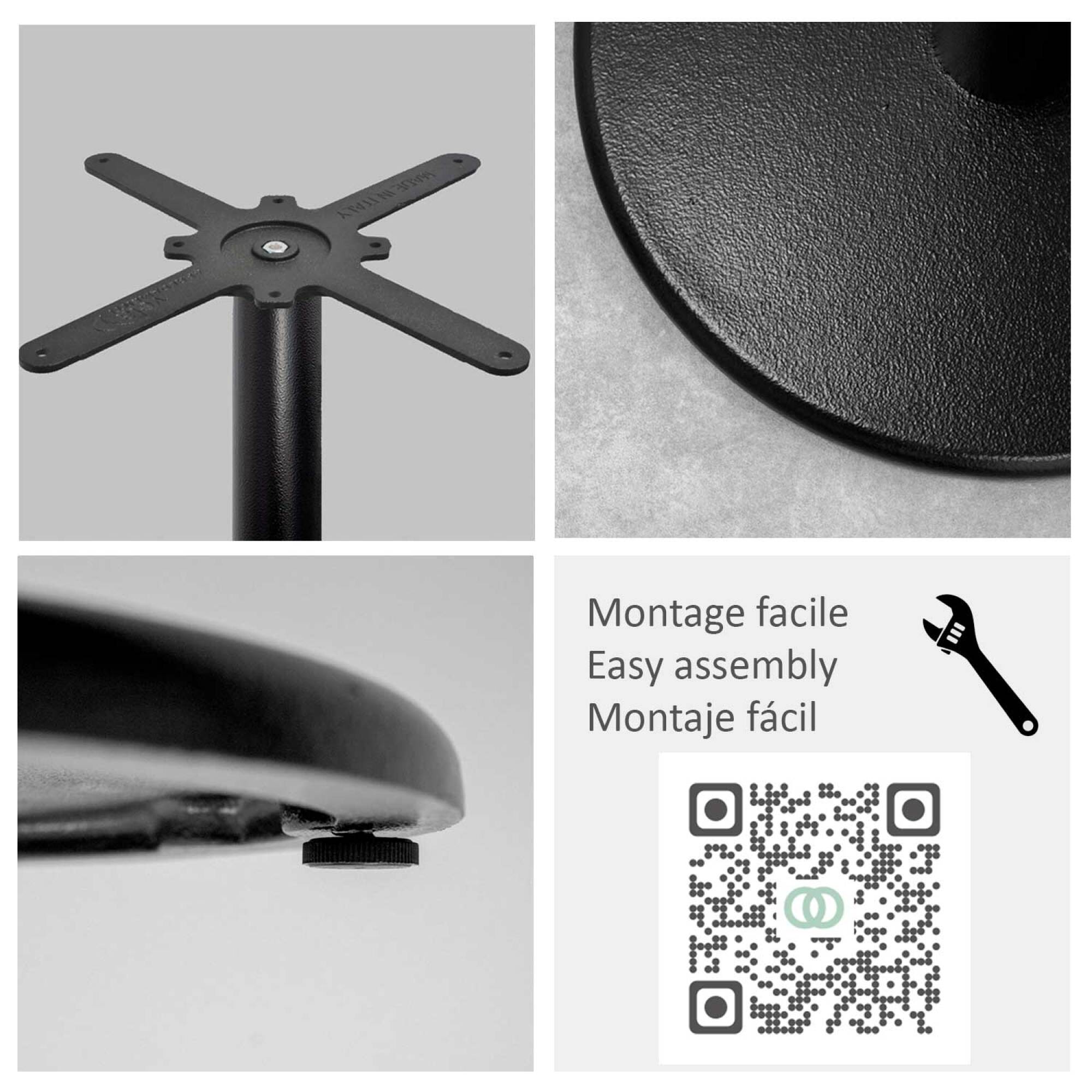 Piétement modèle Rome noir XL pour tables jusqu'à Ø130cm