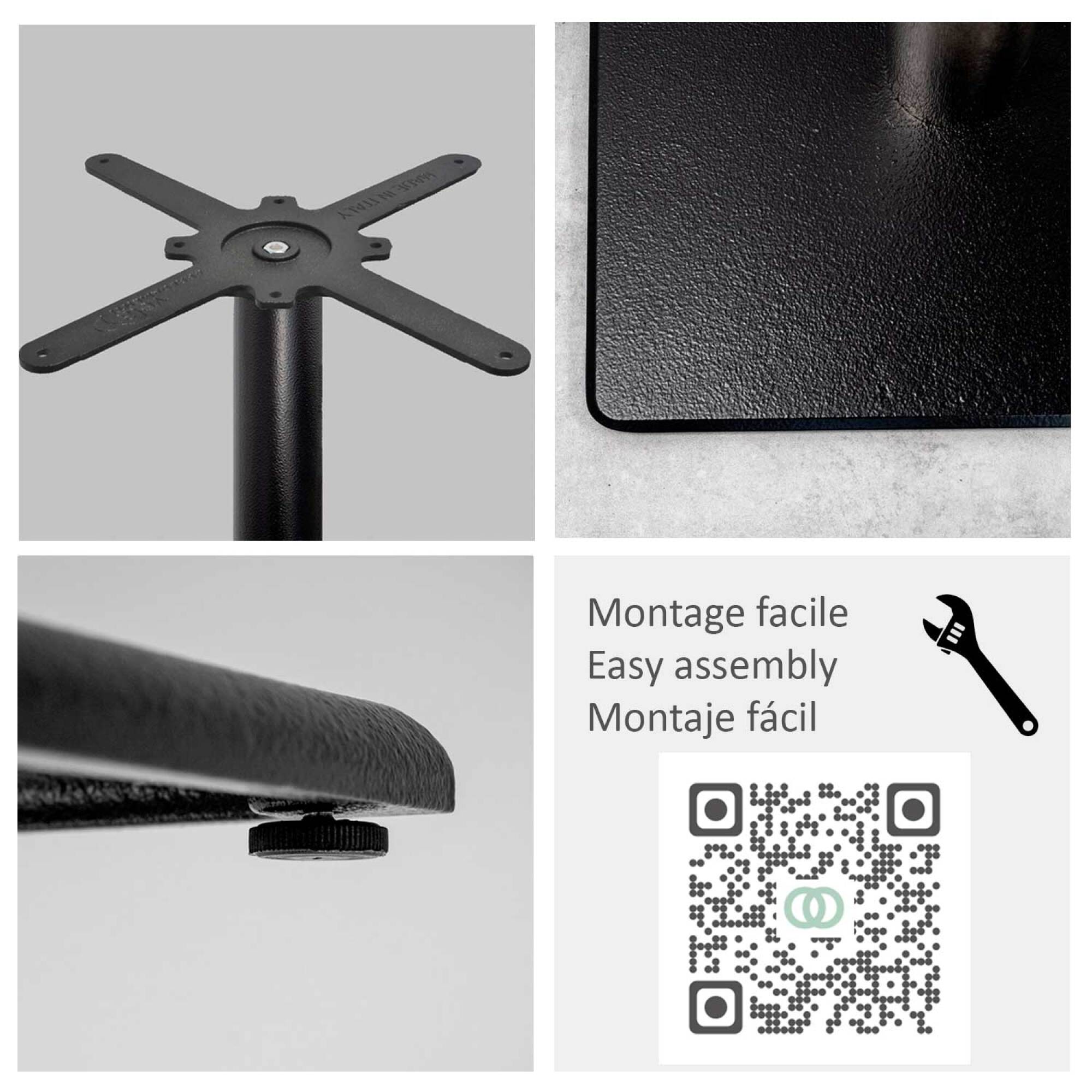 Piétement pour mange-debout h110cm modèle Milan-T noir