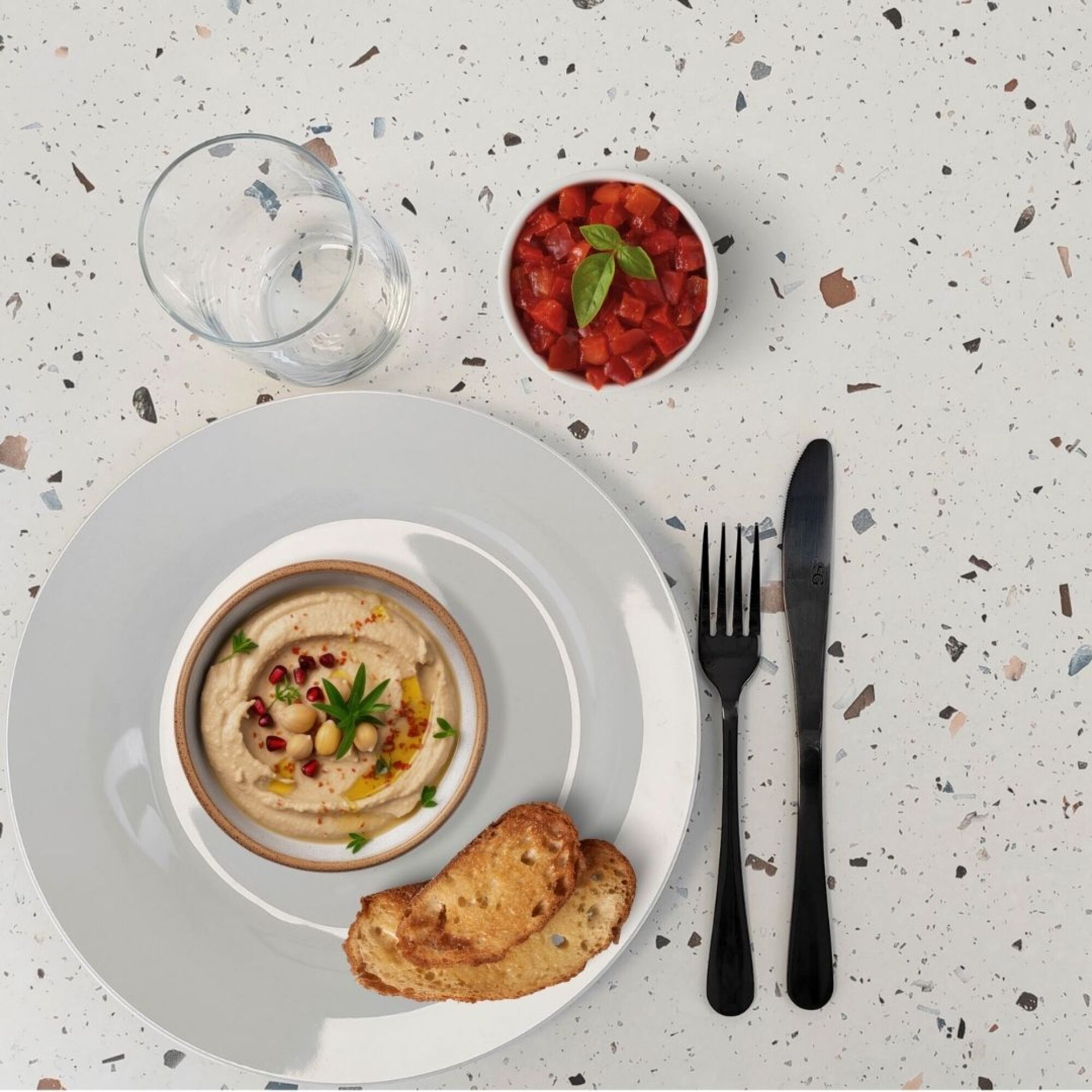 Plateau 70x70 decor terrazzo cassata