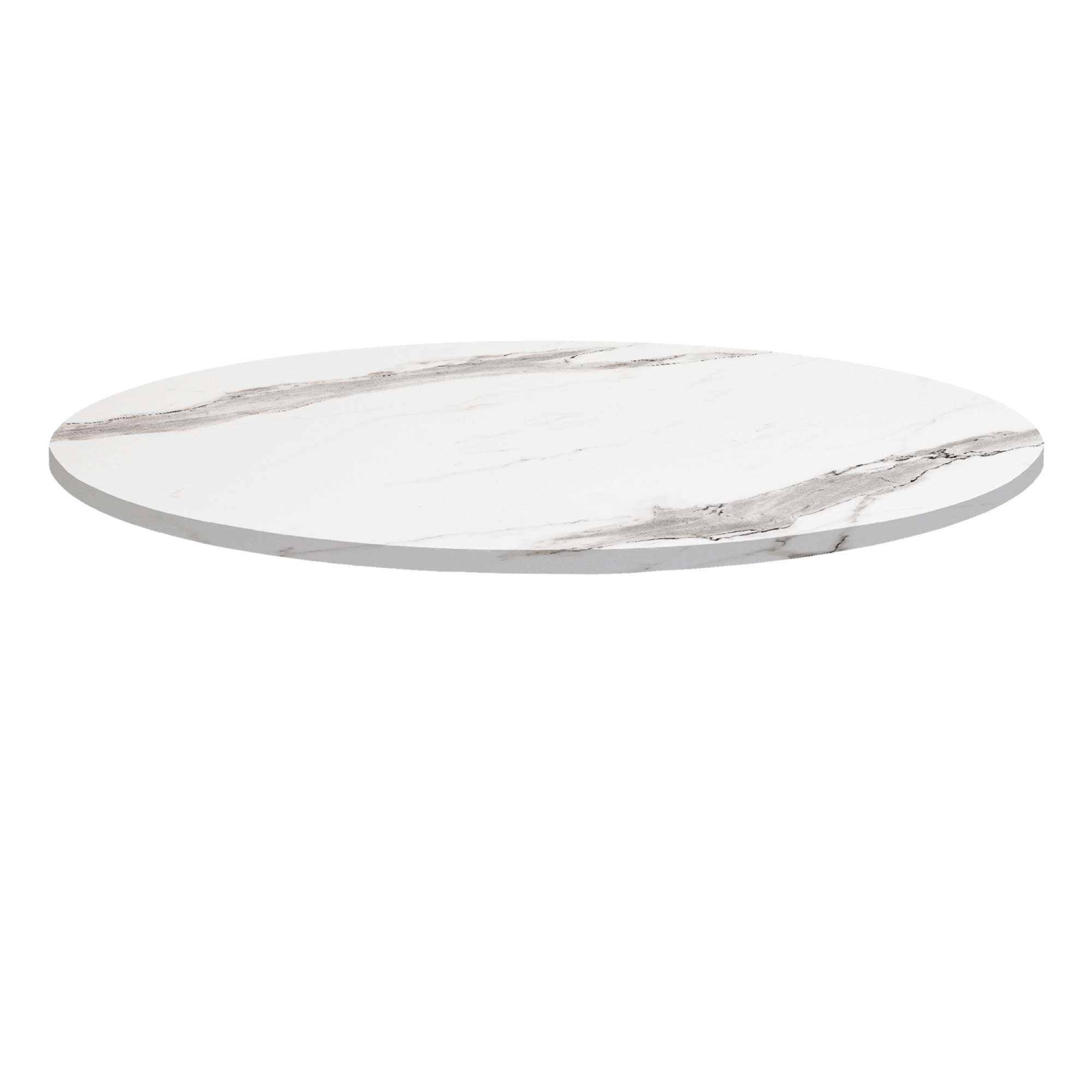 Plateau Ø120 decor marbre blanc
