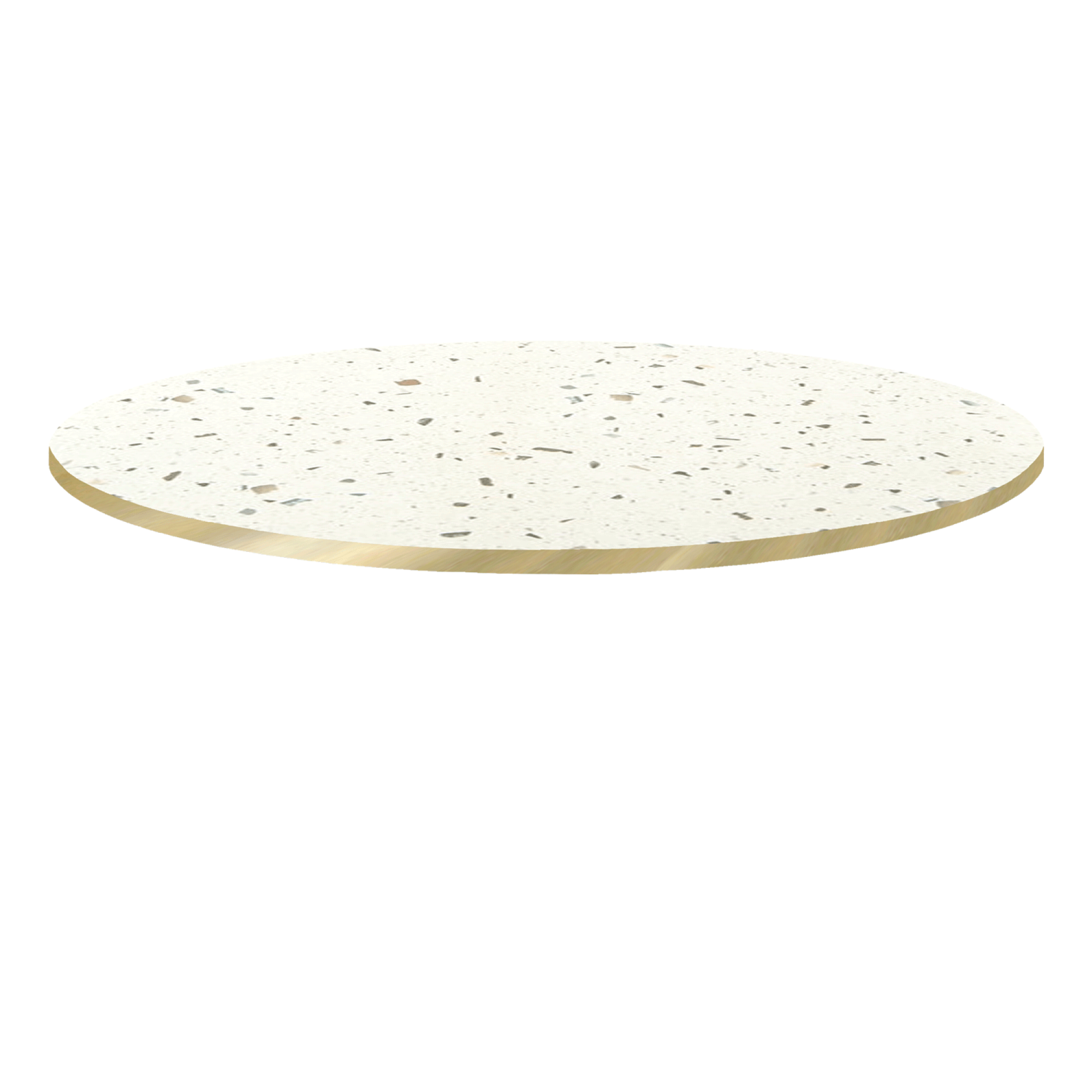 Plateau Ø120 decor terrazzo cassata chants laiton