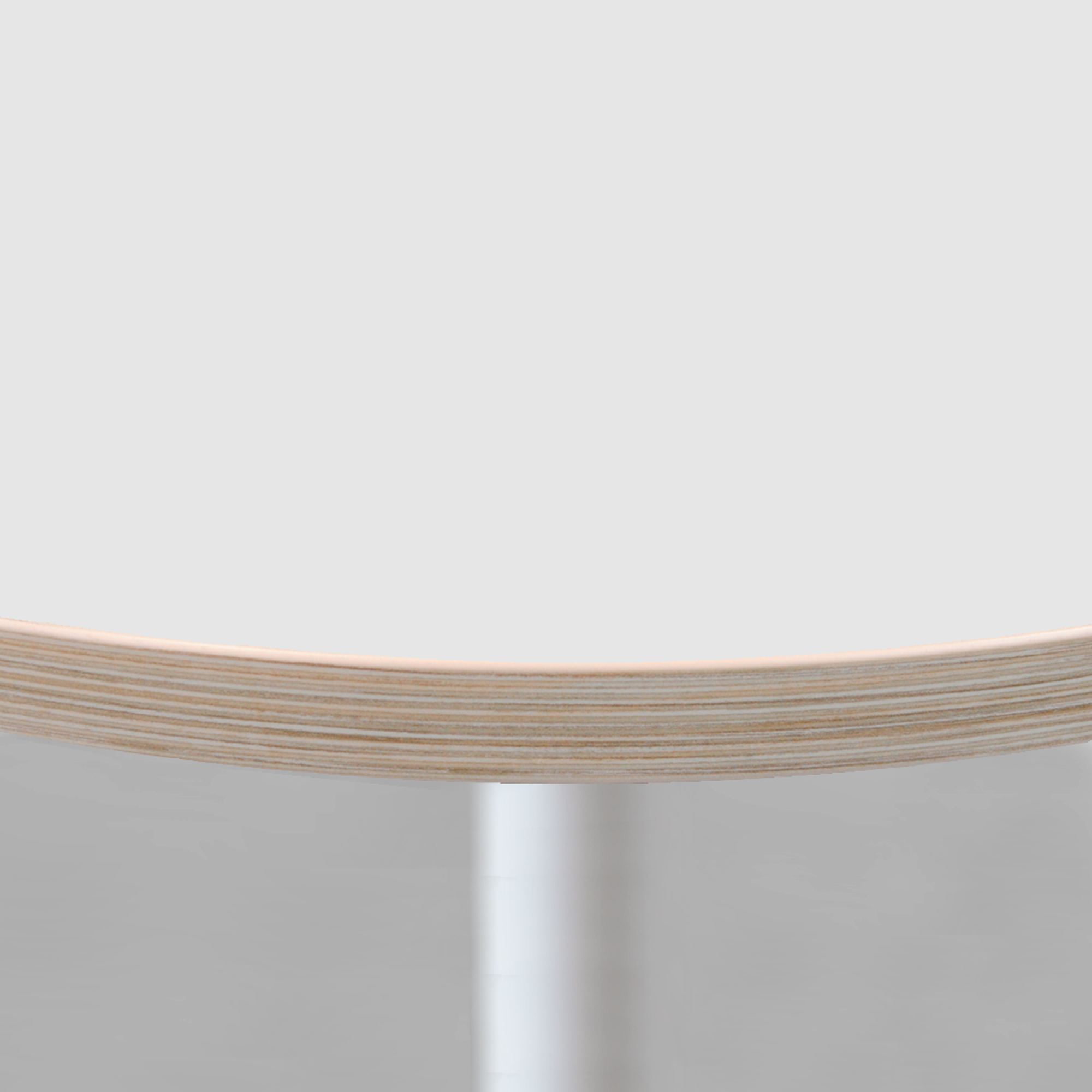 Plateau Ø70 blanc chants bois