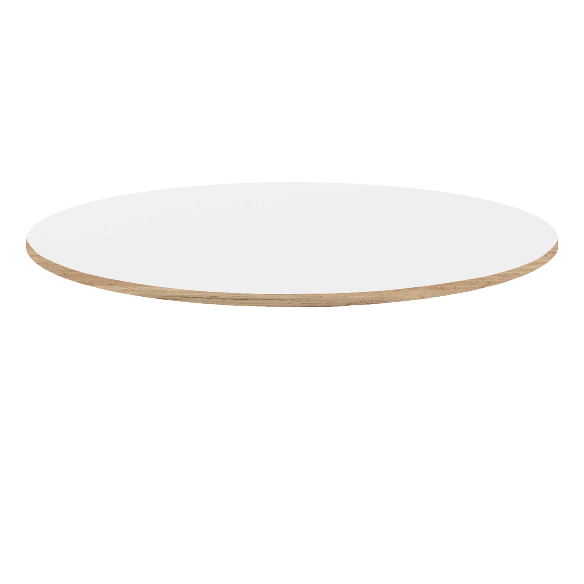Plateau Ø90 blanc chants bois