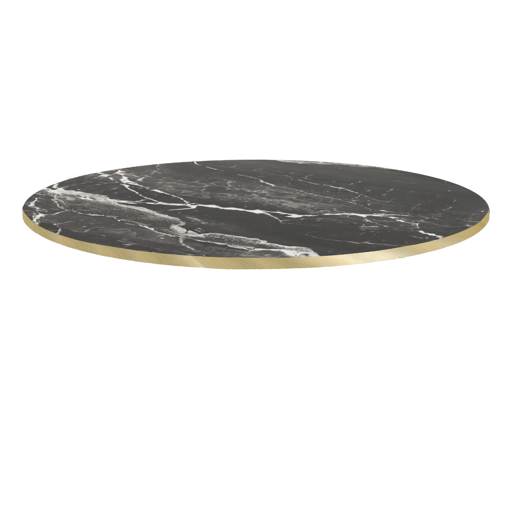 Plateau Ø90 decor marbre royal chants laiton