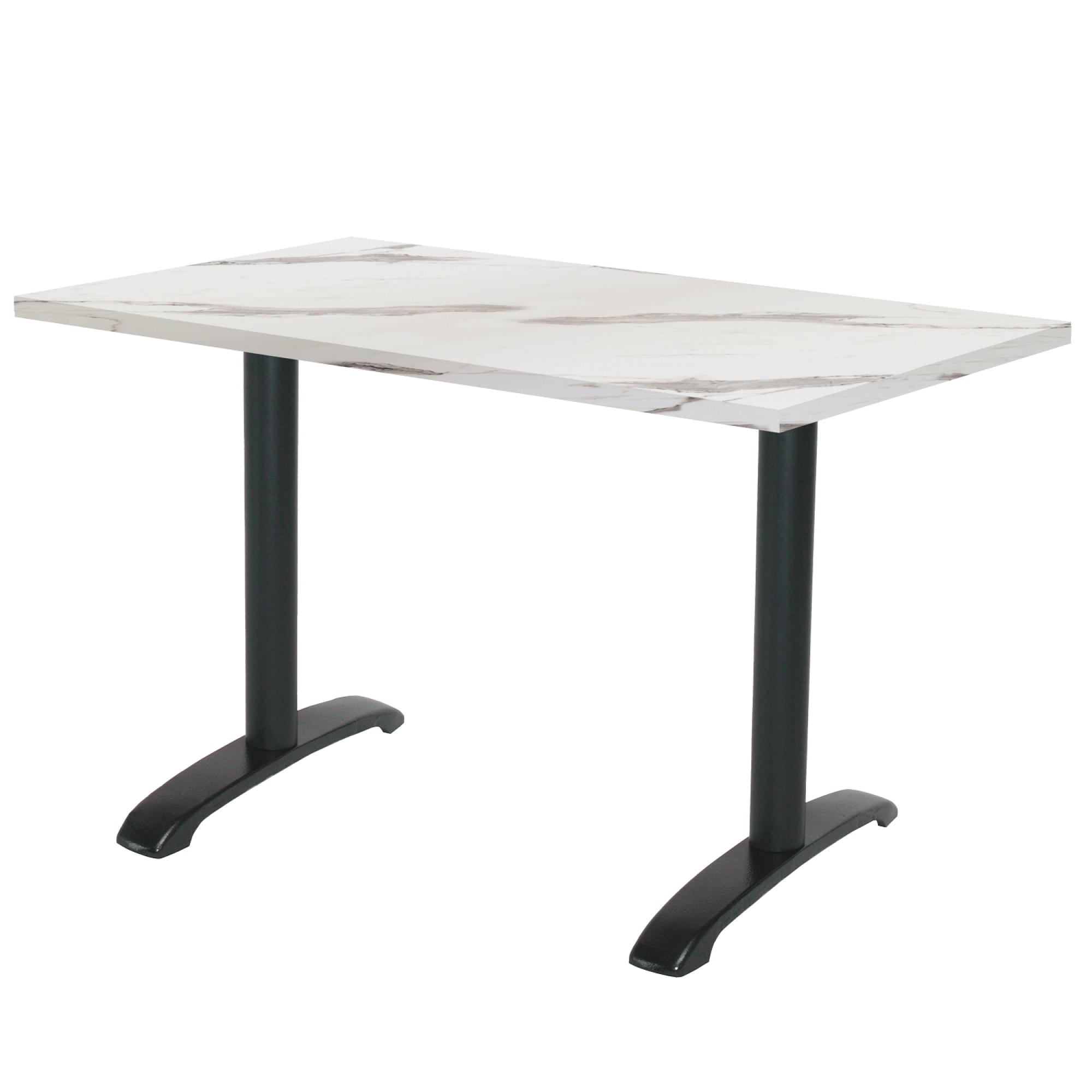 Table 120x70cm - modèle Bazila marbre blanc