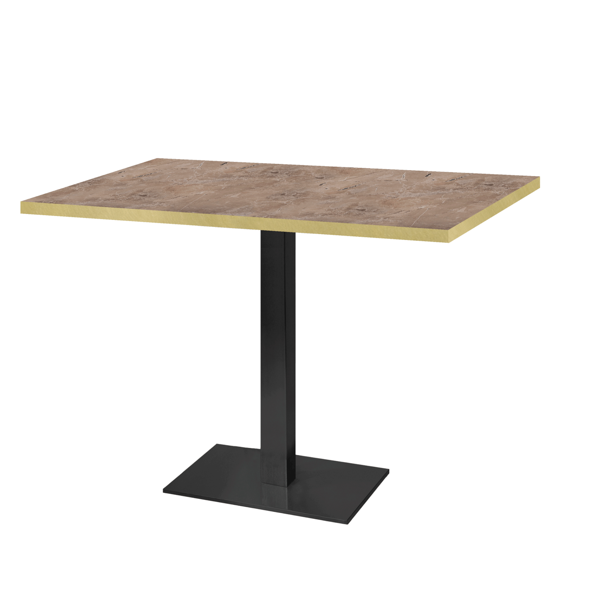 Table 120x70cm - modèle Milan marbre grec chants laiton