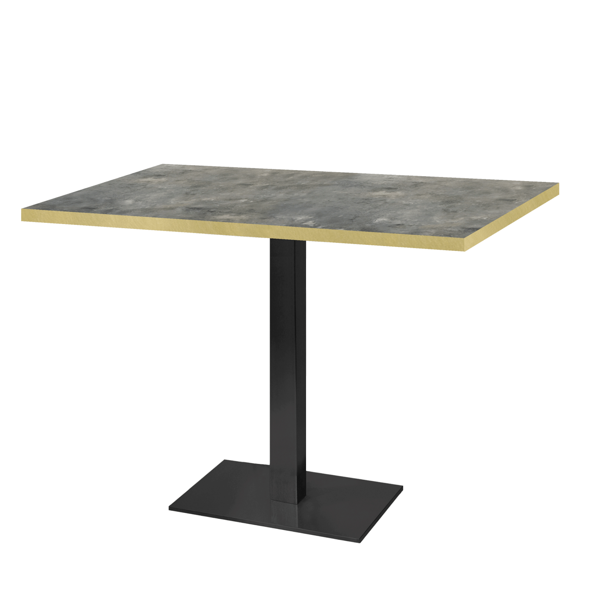 Table 120x70cm - modèle Milan pierre métallisée chants laiton