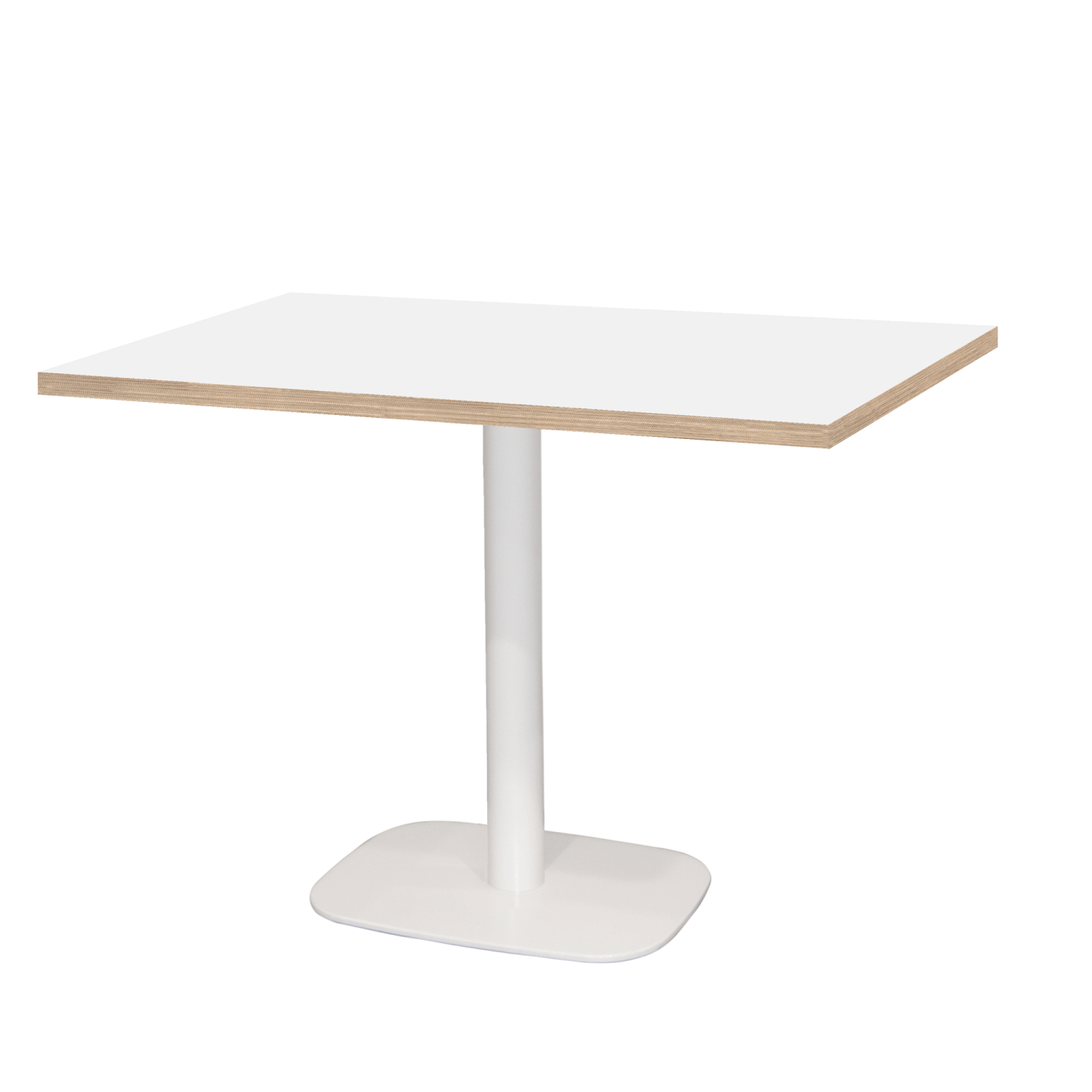 Table 120x70cm - modèle Round blanc blanc chants bois
