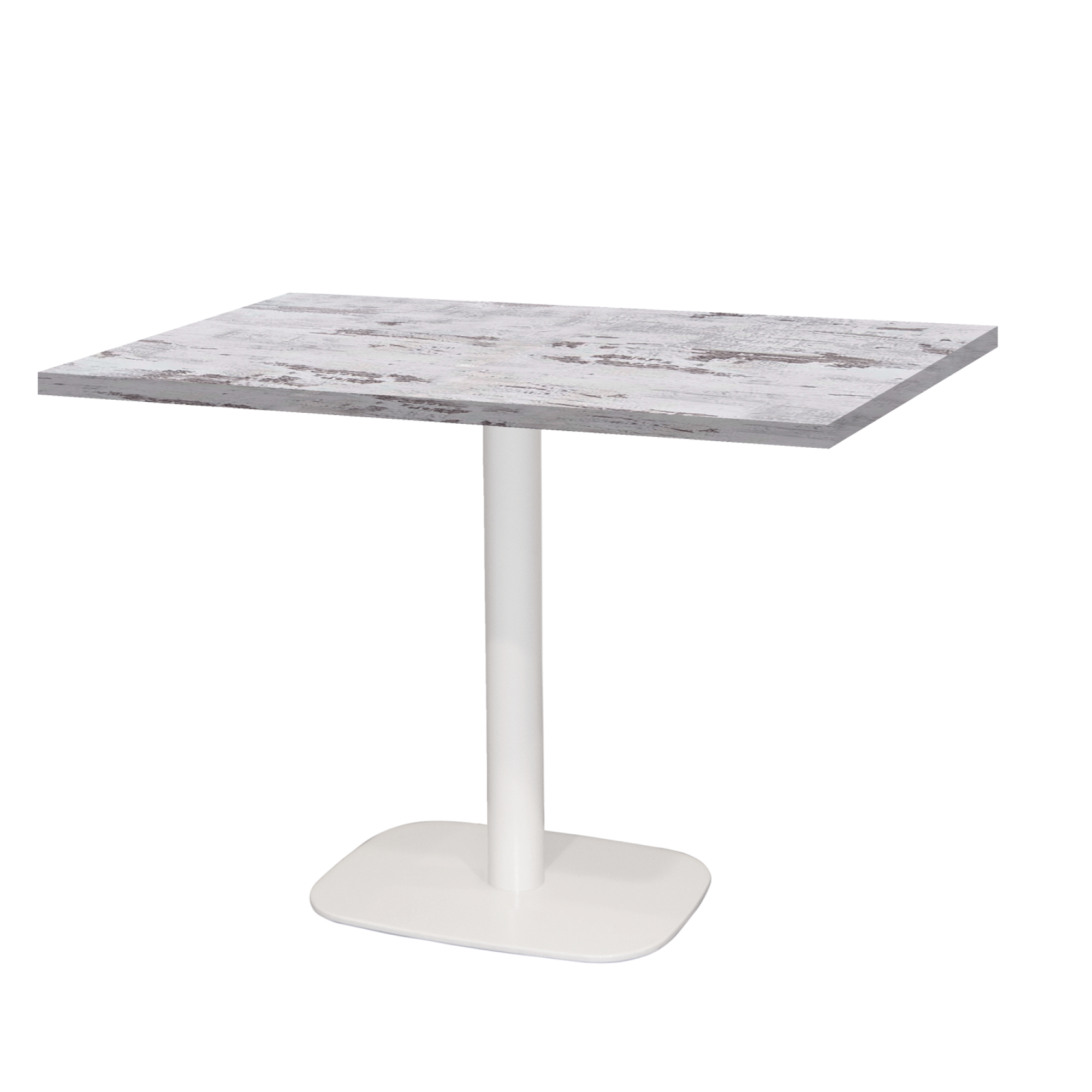 Table 120x70cm - modèle Round blanc chêne islande