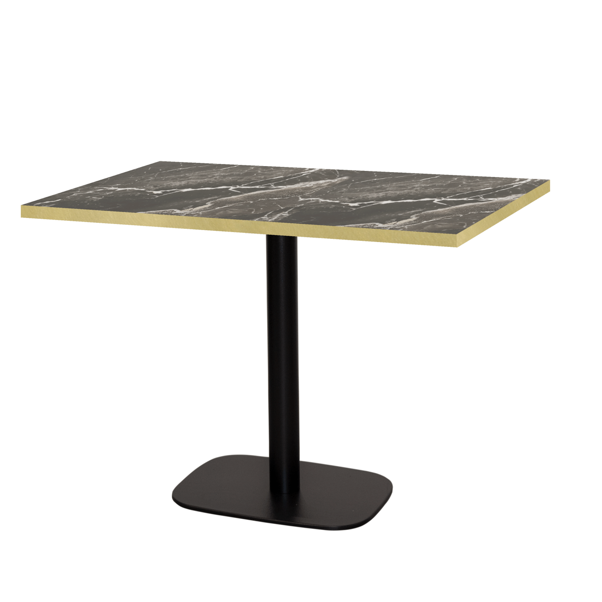 Table 120x70cm - modèle Round marbre royal chants laiton