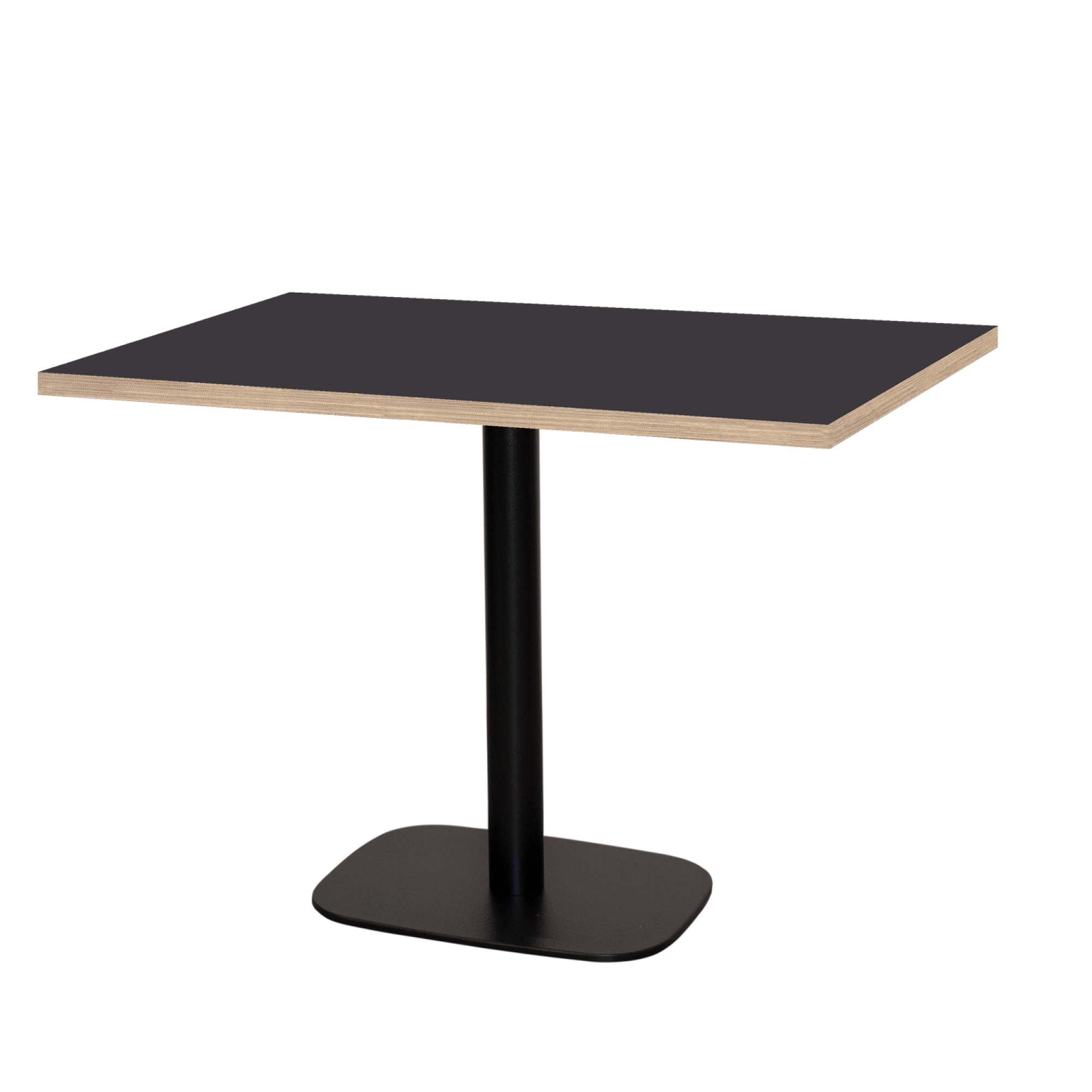 Table 120x70cm - modèle Round noir chants bois