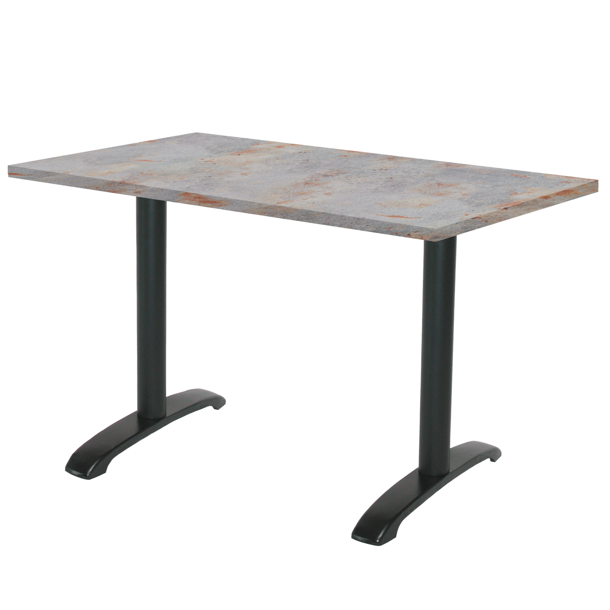 Table 160x80cm - modèle Bazila gris rouille