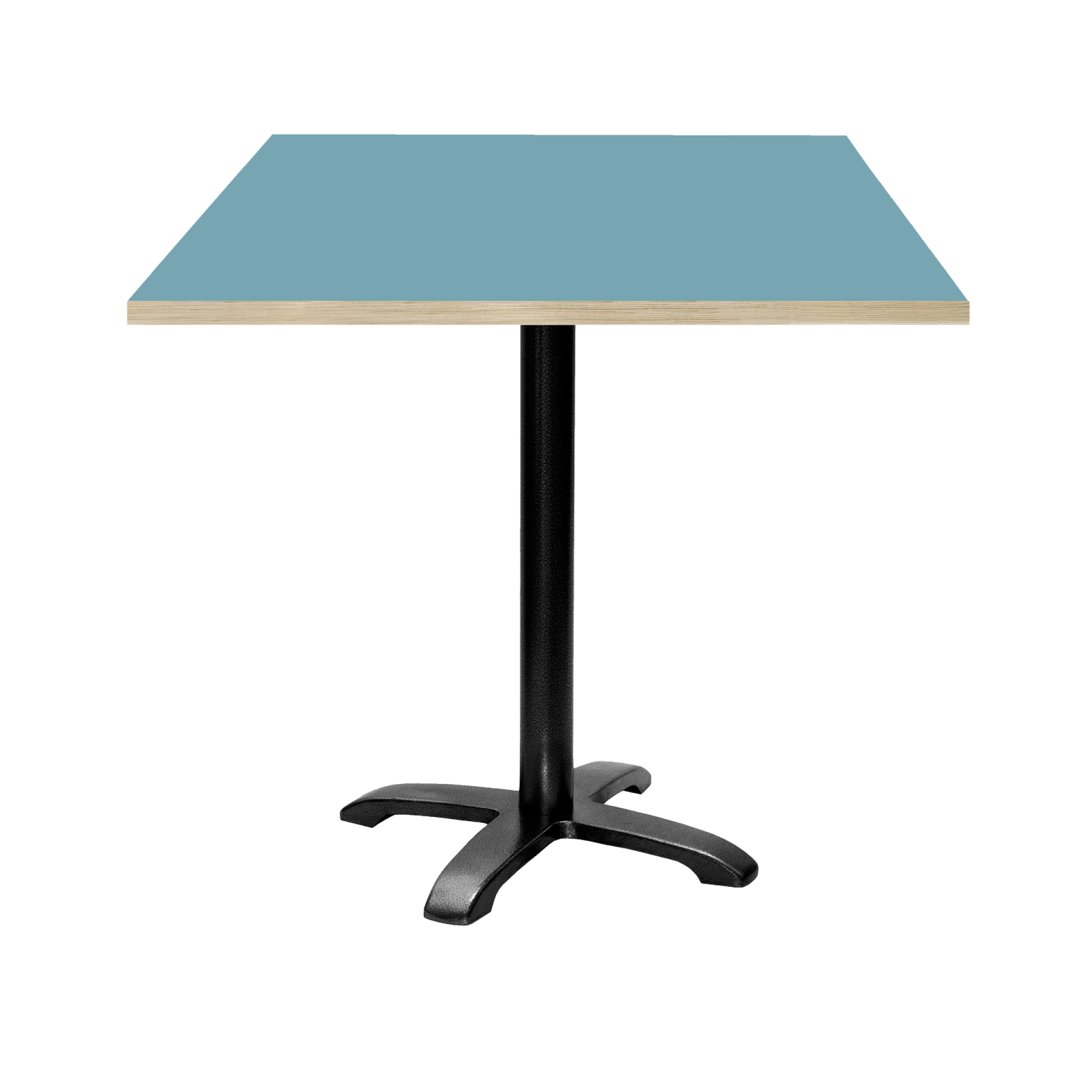 Table 70x70cm - modèle Bazila bleu cèdre chants bois