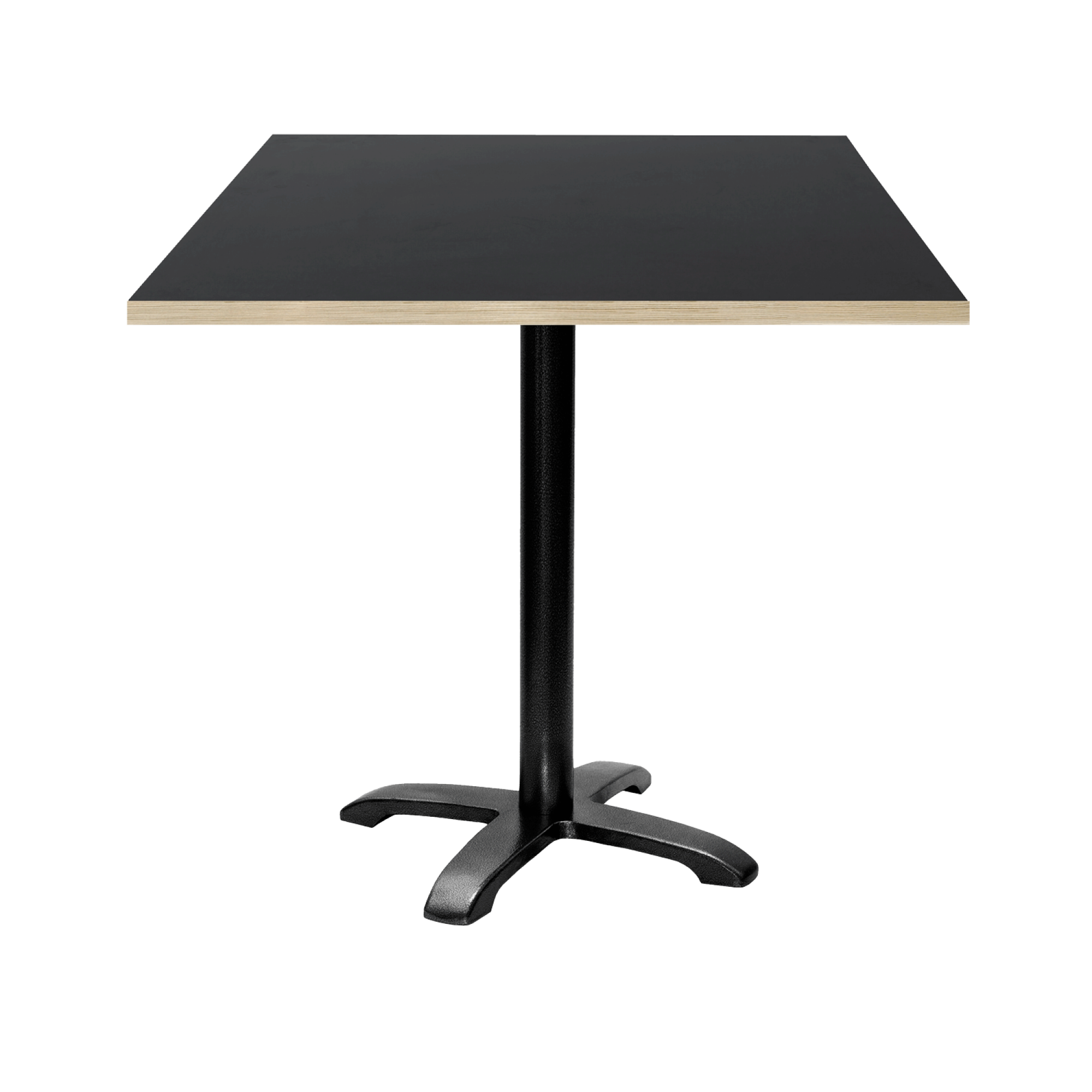 Table 70x70cm - modèle Bazila noir chants bois