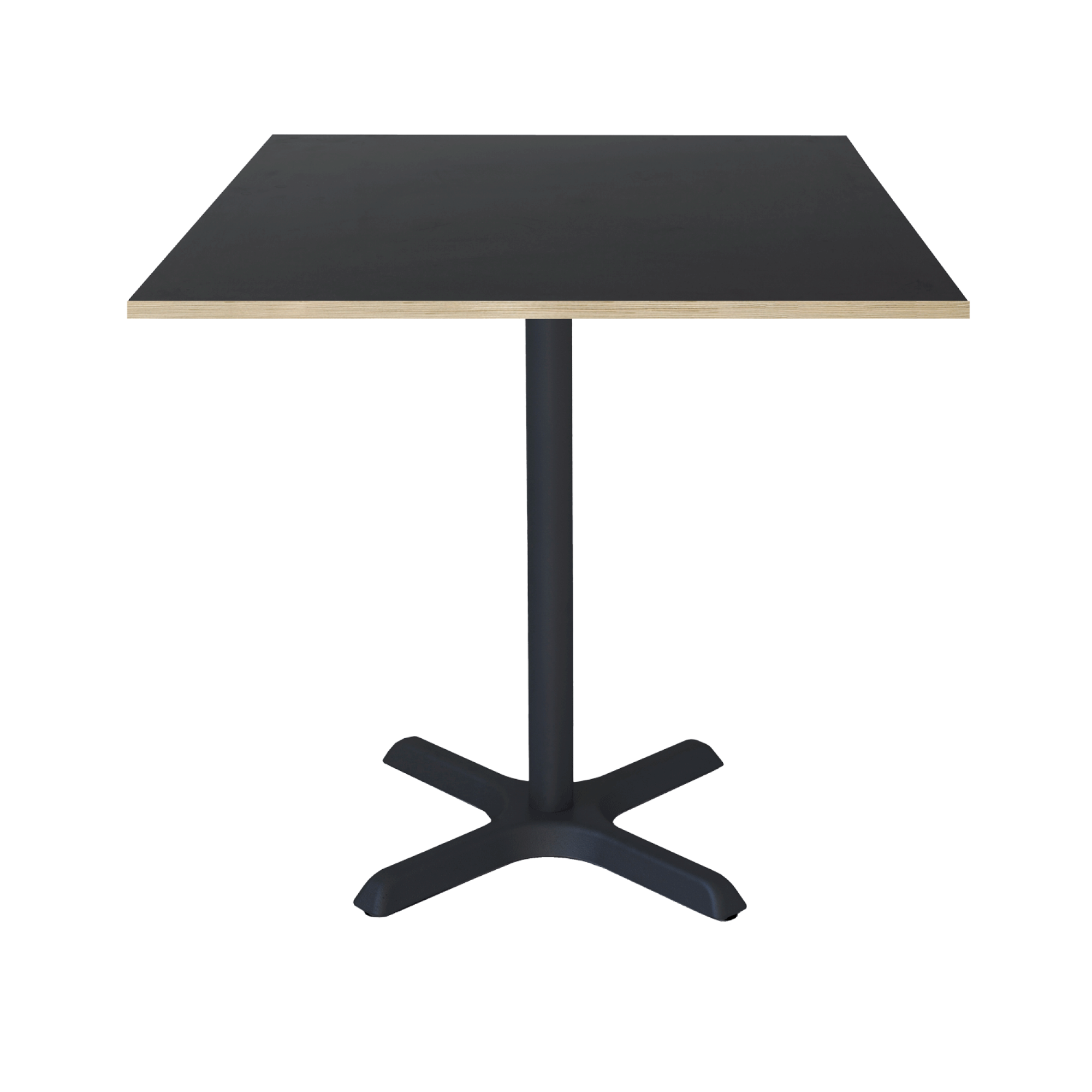 Table 70x70cm - modèle Dina noir chants bois