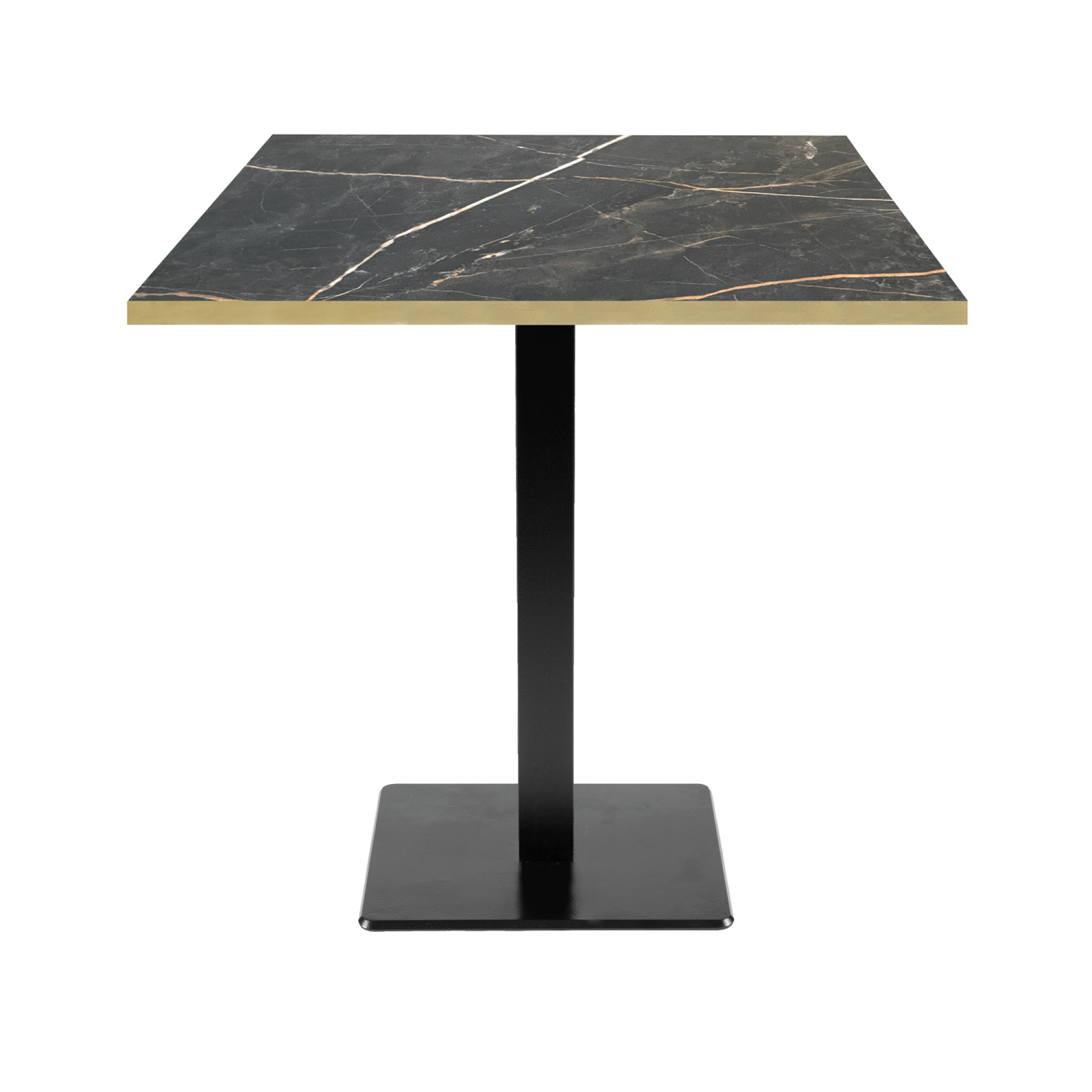 Table 70x70cm - modèle Milan marbre samas chants laiton