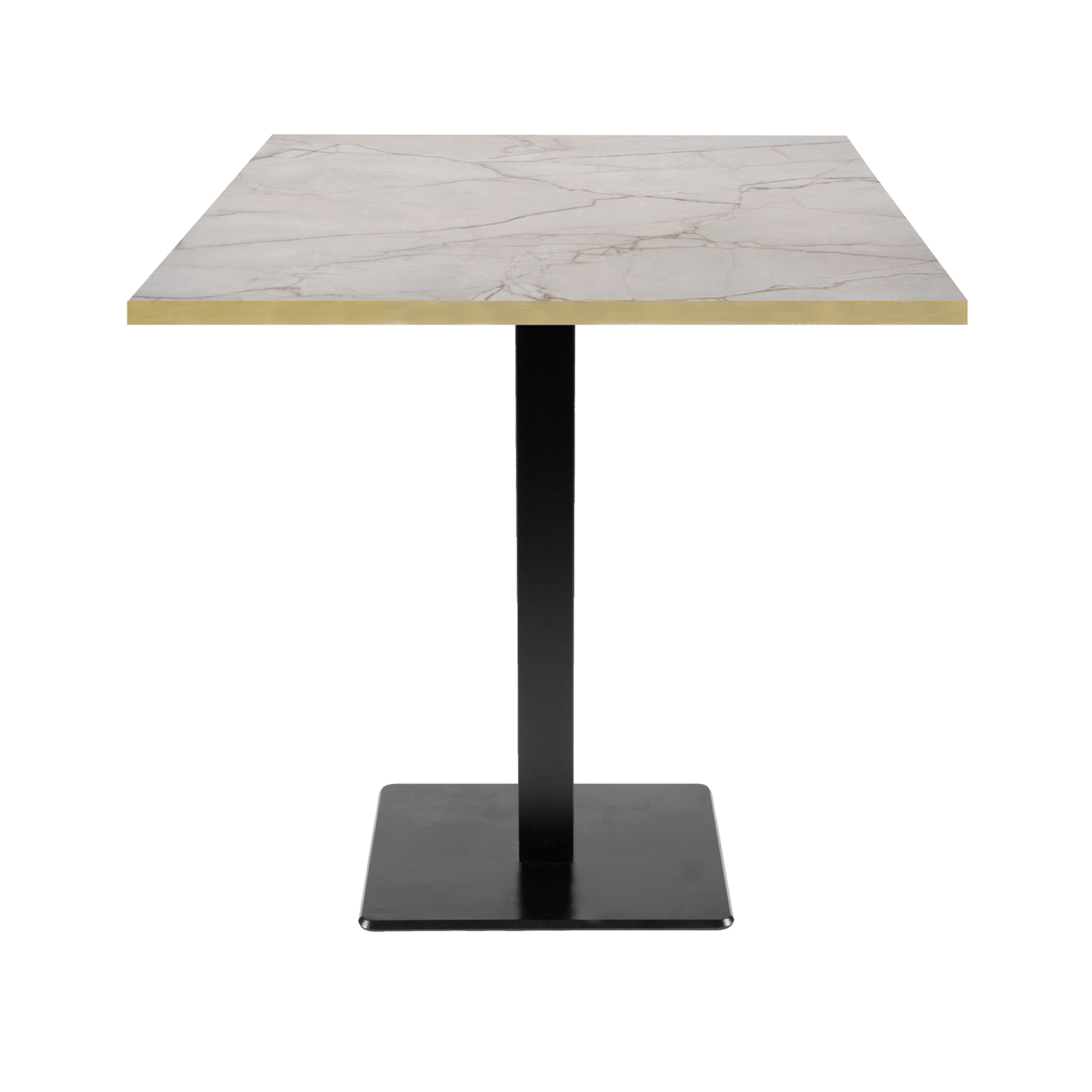 Table 70x70cm - modèle Milan marbre yule chants laiton