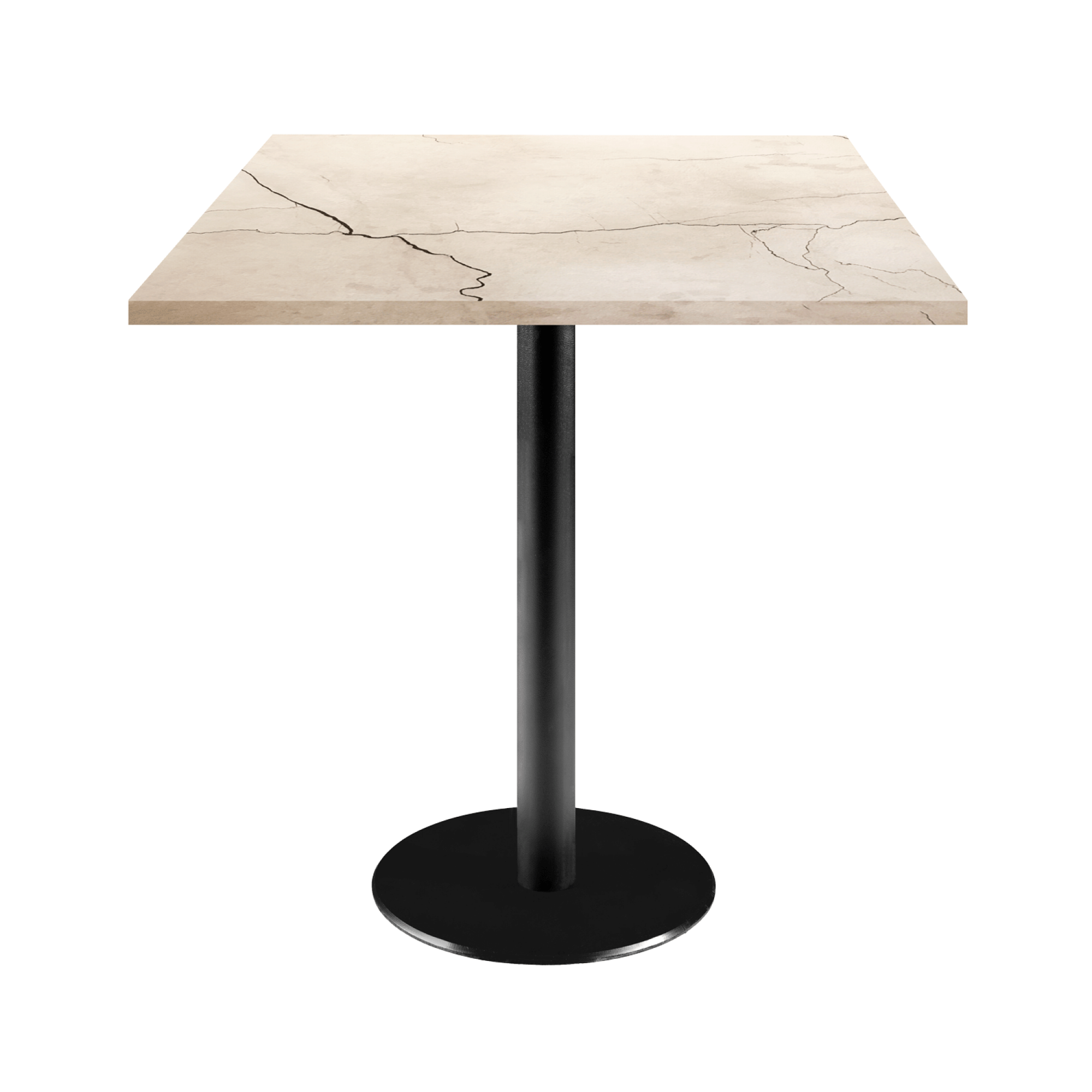 Table 70x70cm - modèle Rome marbré lune blanche