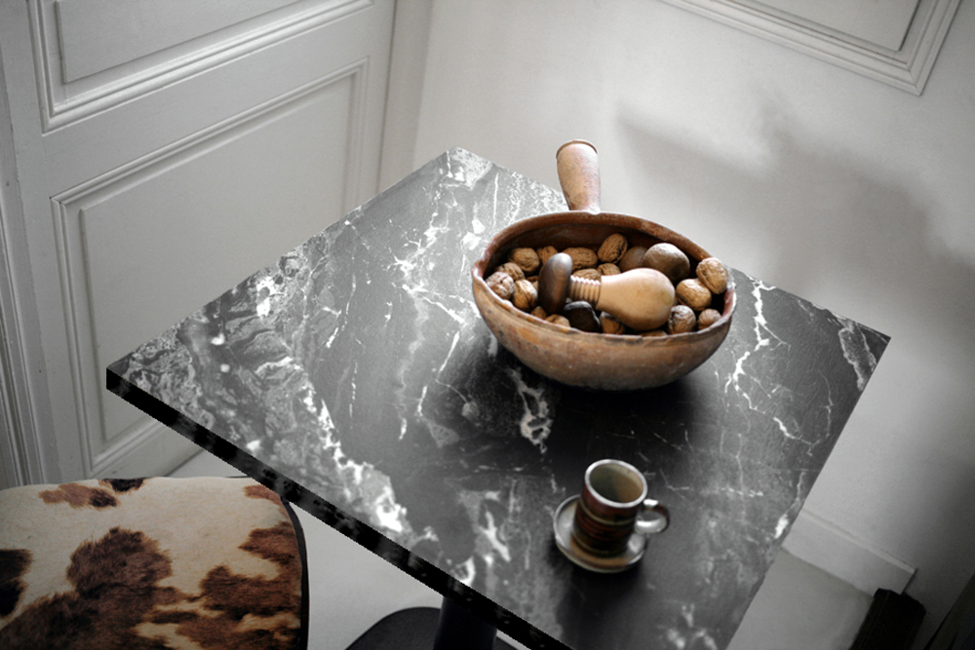 Table 70x70cm - modèle Rome marbre royal