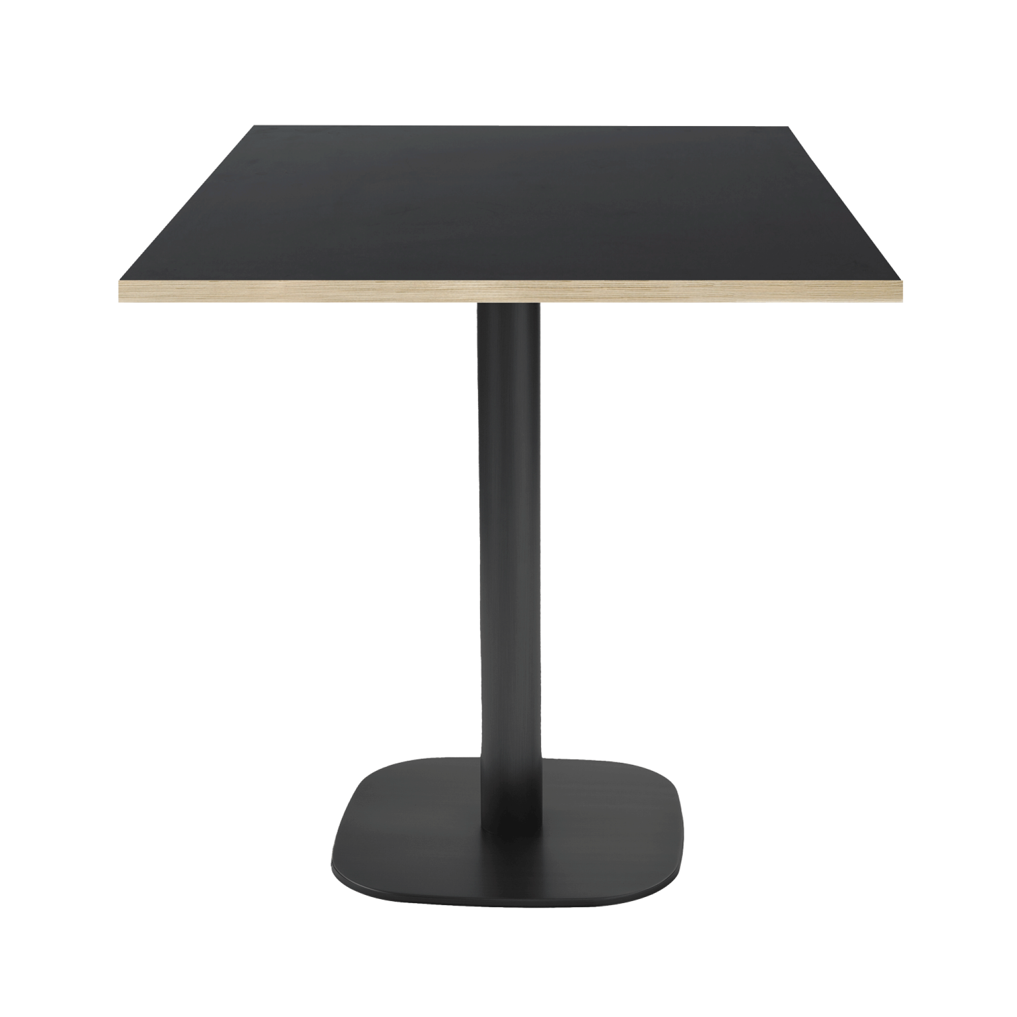 Table 70x70cm - modèle Round noir chants bois