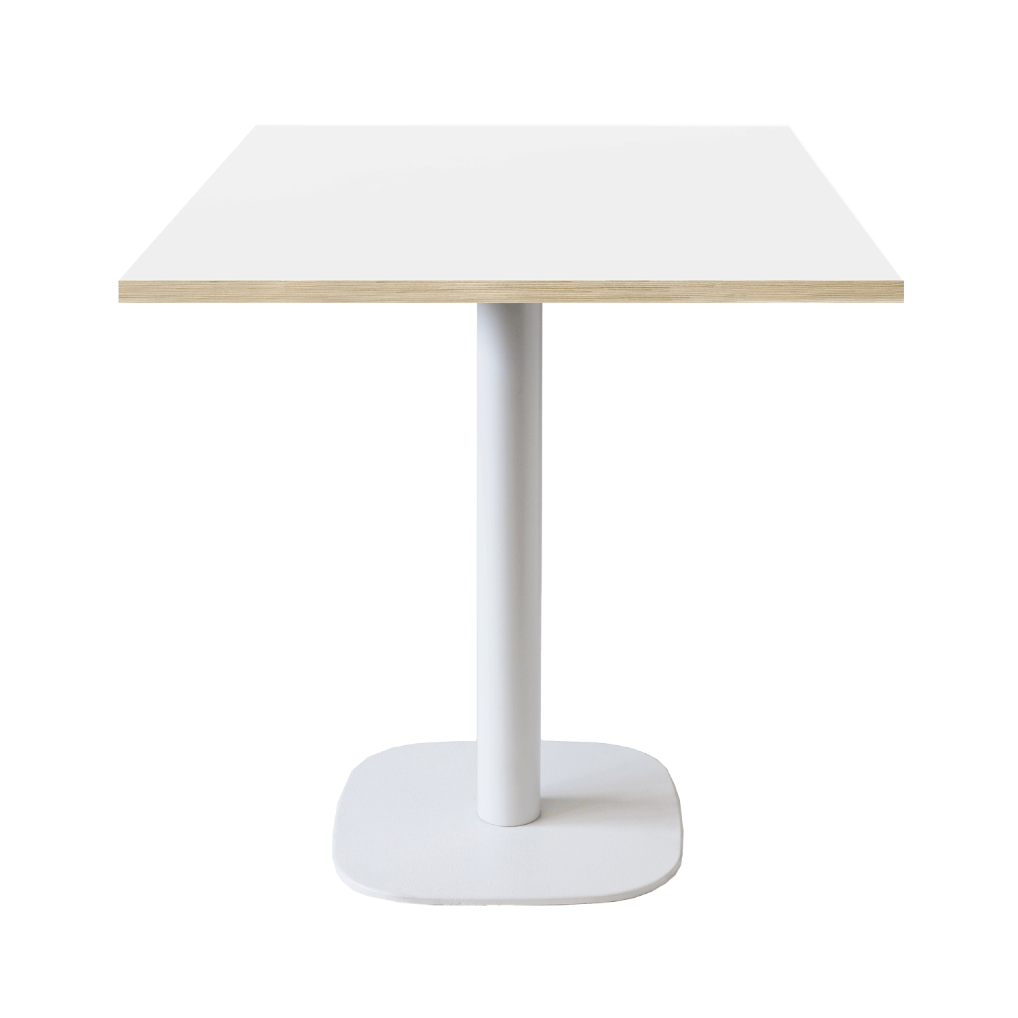 Table 70x70cm - modèle Round pied blanc blanc chants bois