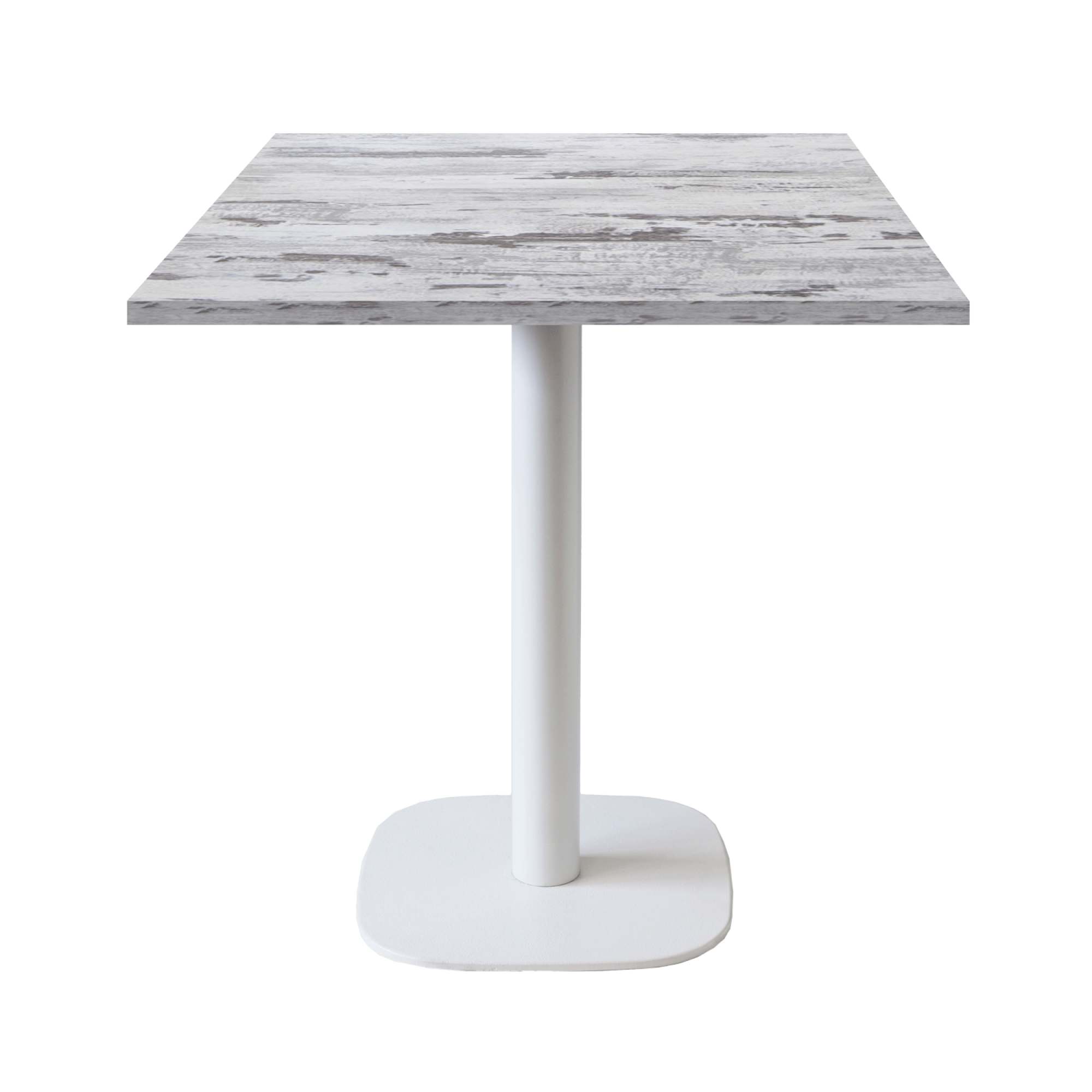 Table 70x70cm - modèle Round pied blanc chêne islande