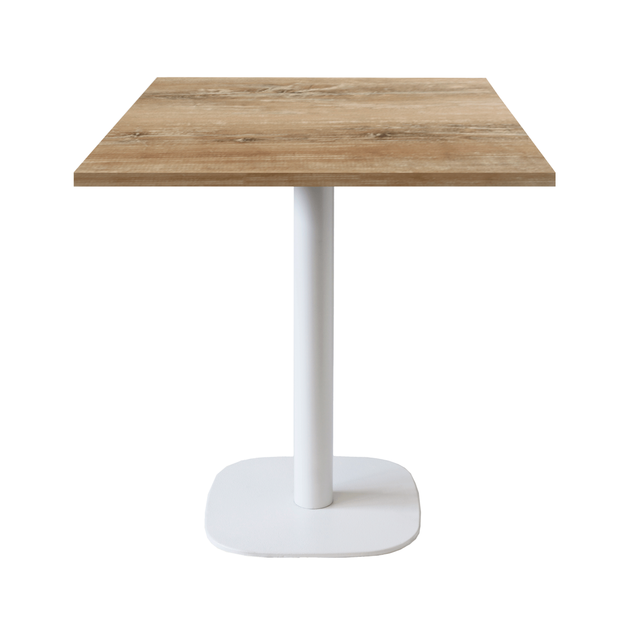 Table 70x70cm - modèle Round pied blanc chêne slovène