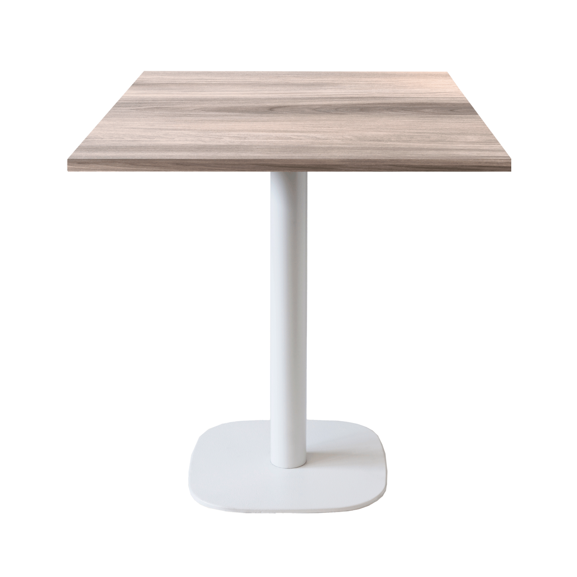 Table 70x70cm - modèle Round pied blanc chêne tages