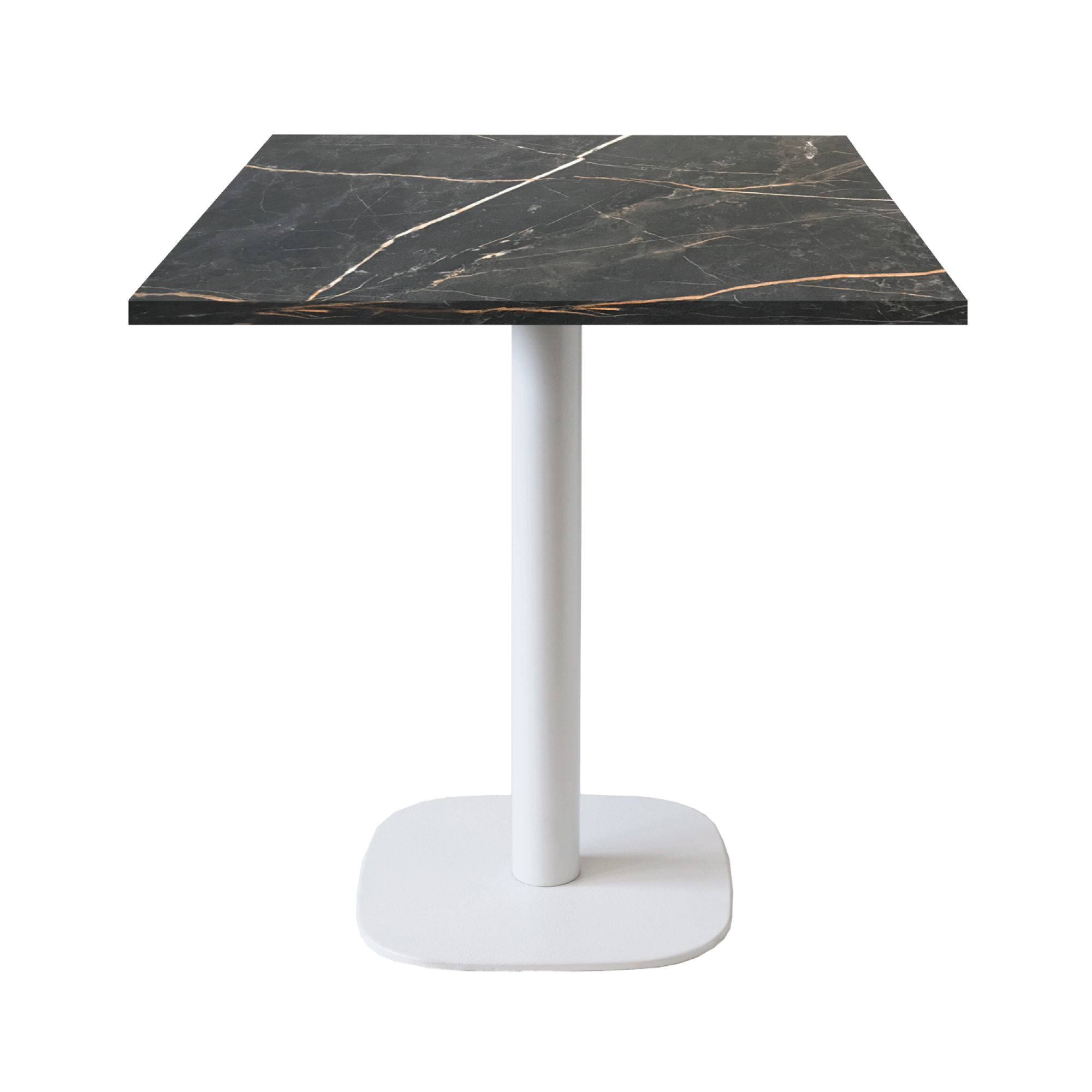 Table 70x70cm - modèle Round pied blanc marbre tamas