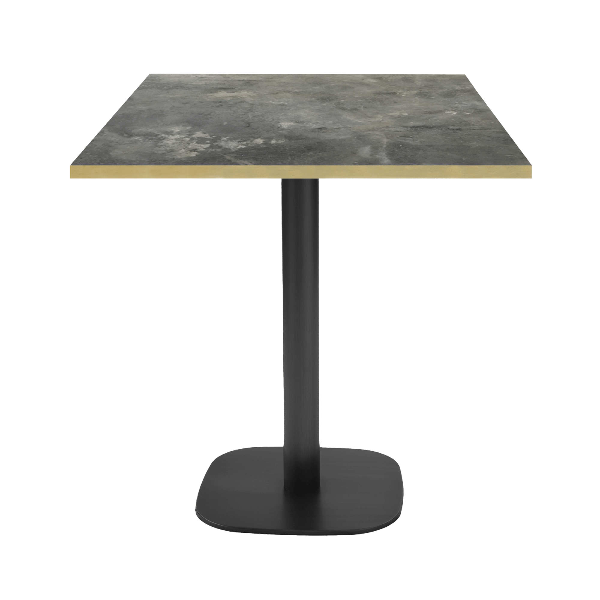 Table 70x70cm - modèle Round pierre métallisée chants laiton